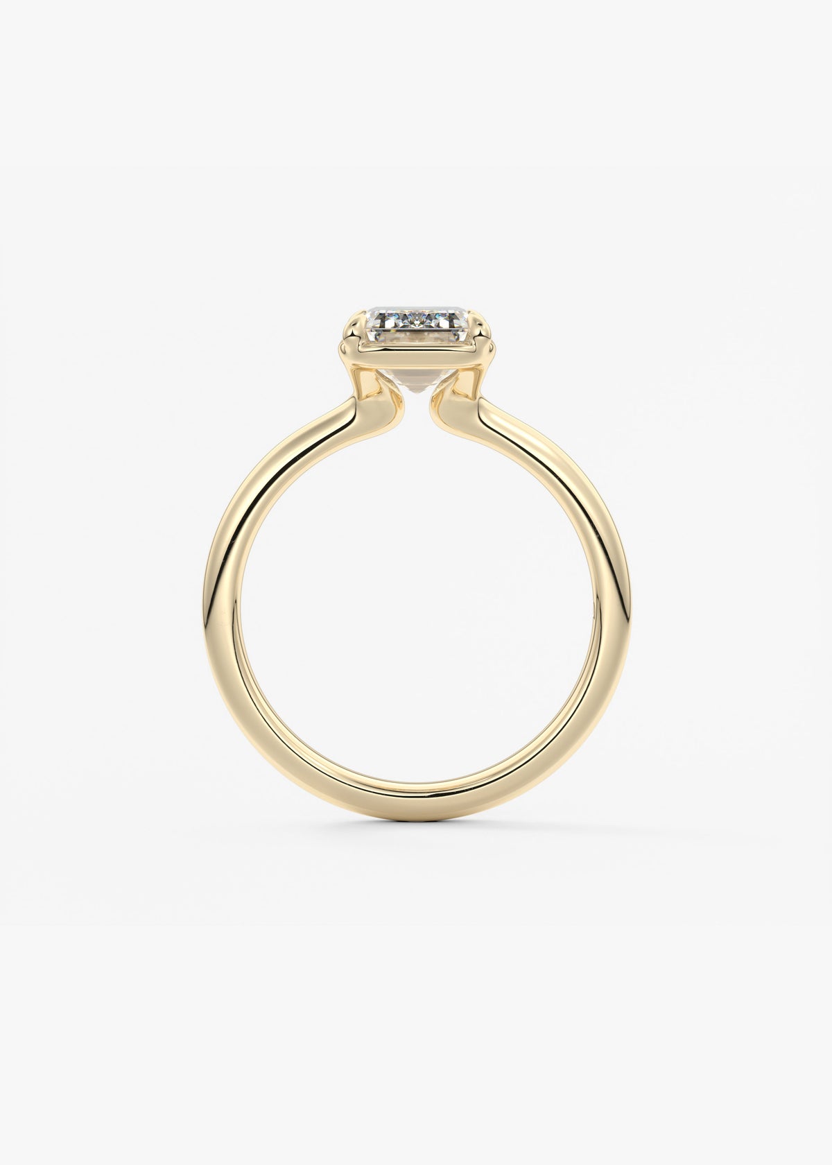 Emerald Bezel Lab Grown Diamond Engagement Ring