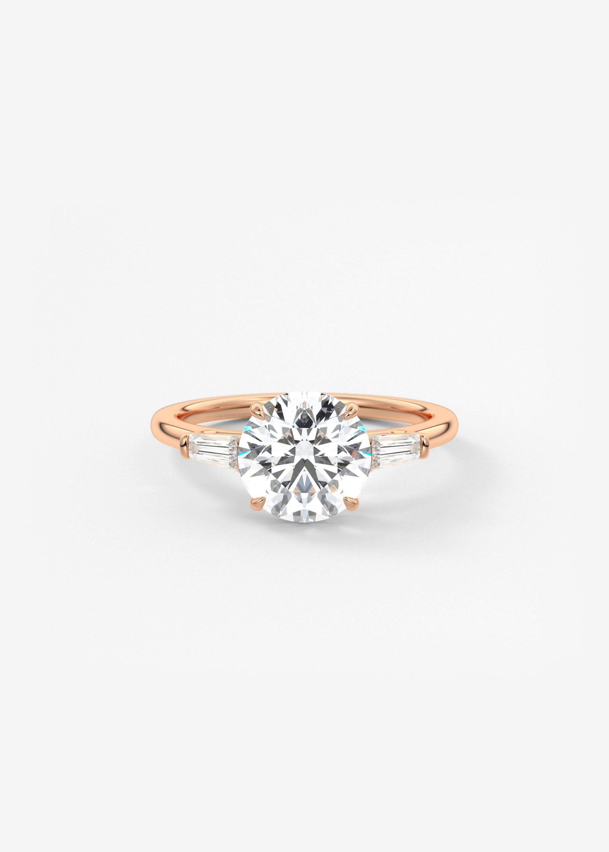 Round Three Stone Lab Grown Diamond Engagement Ring