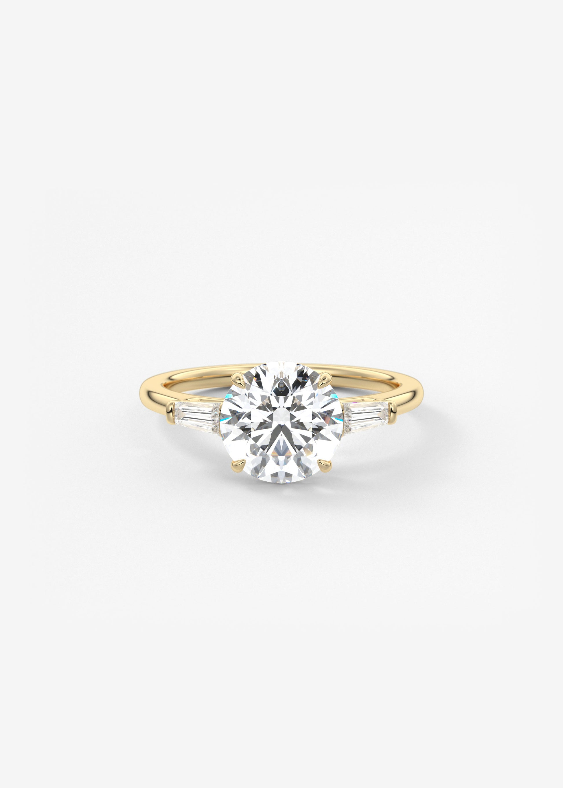 Round Three Stone Lab Grown Diamond Engagement Ring