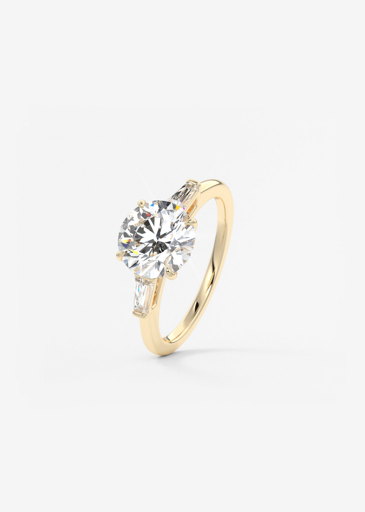 Round Three Stone Lab Grown Diamond Engagement Ring