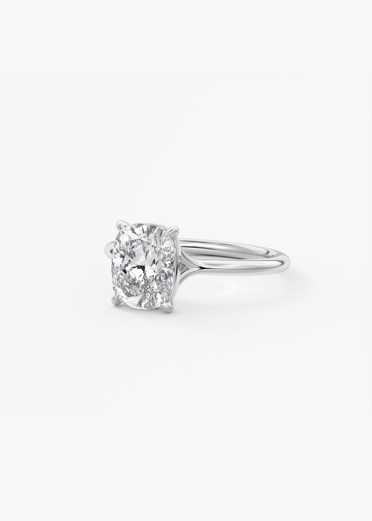 Elongated Cushion Split Shank Lab Grown Diamond Engagement Ring