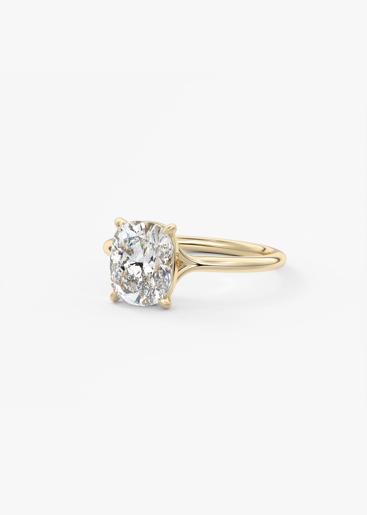 Elongated Cushion Split Shank Lab Grown Diamond Engagement Ring