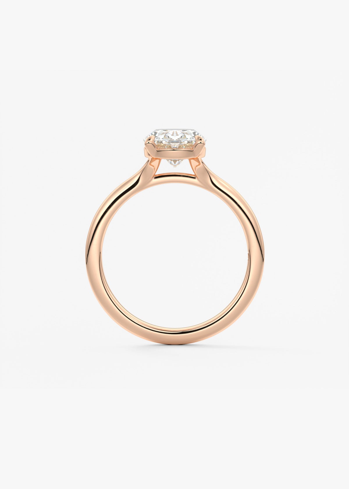 Oval Split Shank Lab Grown Diamond Engagement Ring