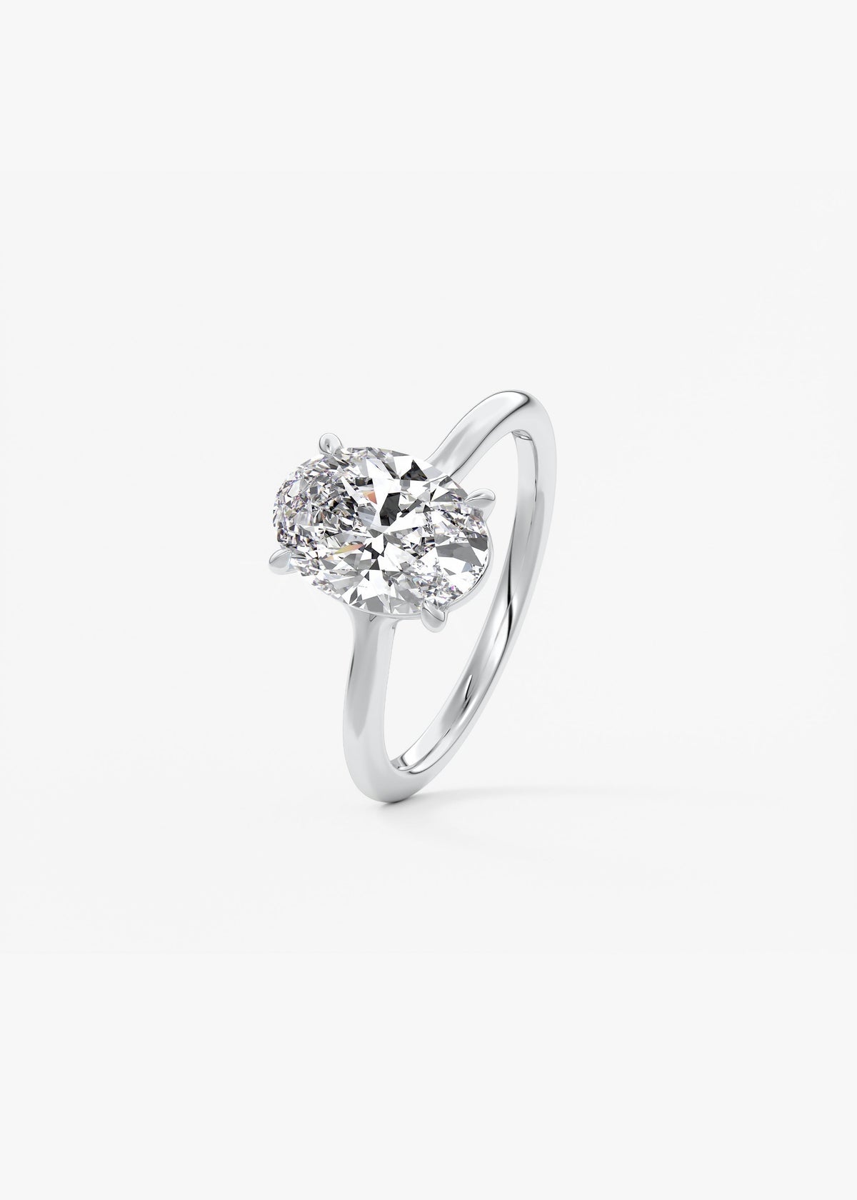 Oval Split Shank Lab Grown Diamond Engagement Ring