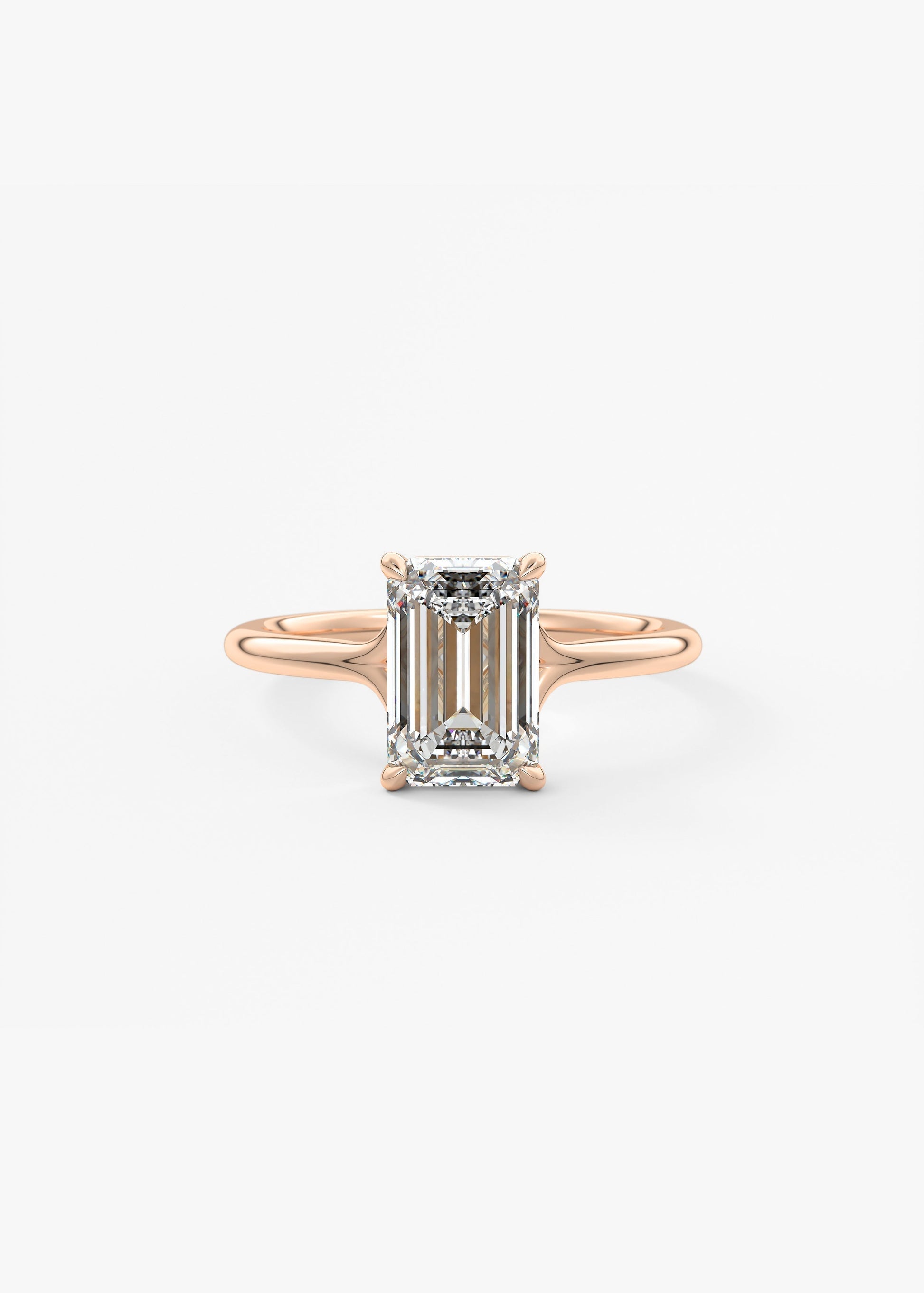 Emerald Split Shank Lab Grown Diamond Engagement Ring