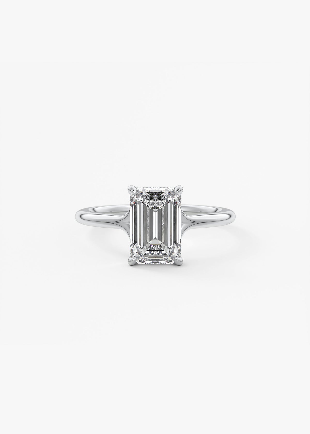 Emerald Split Shank Lab Grown Diamond Engagement Ring