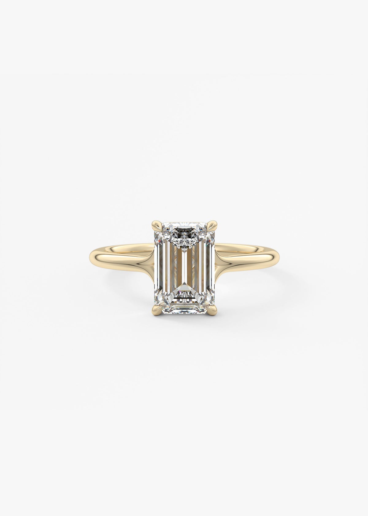 Emerald Split Shank Lab Grown Diamond Engagement Ring