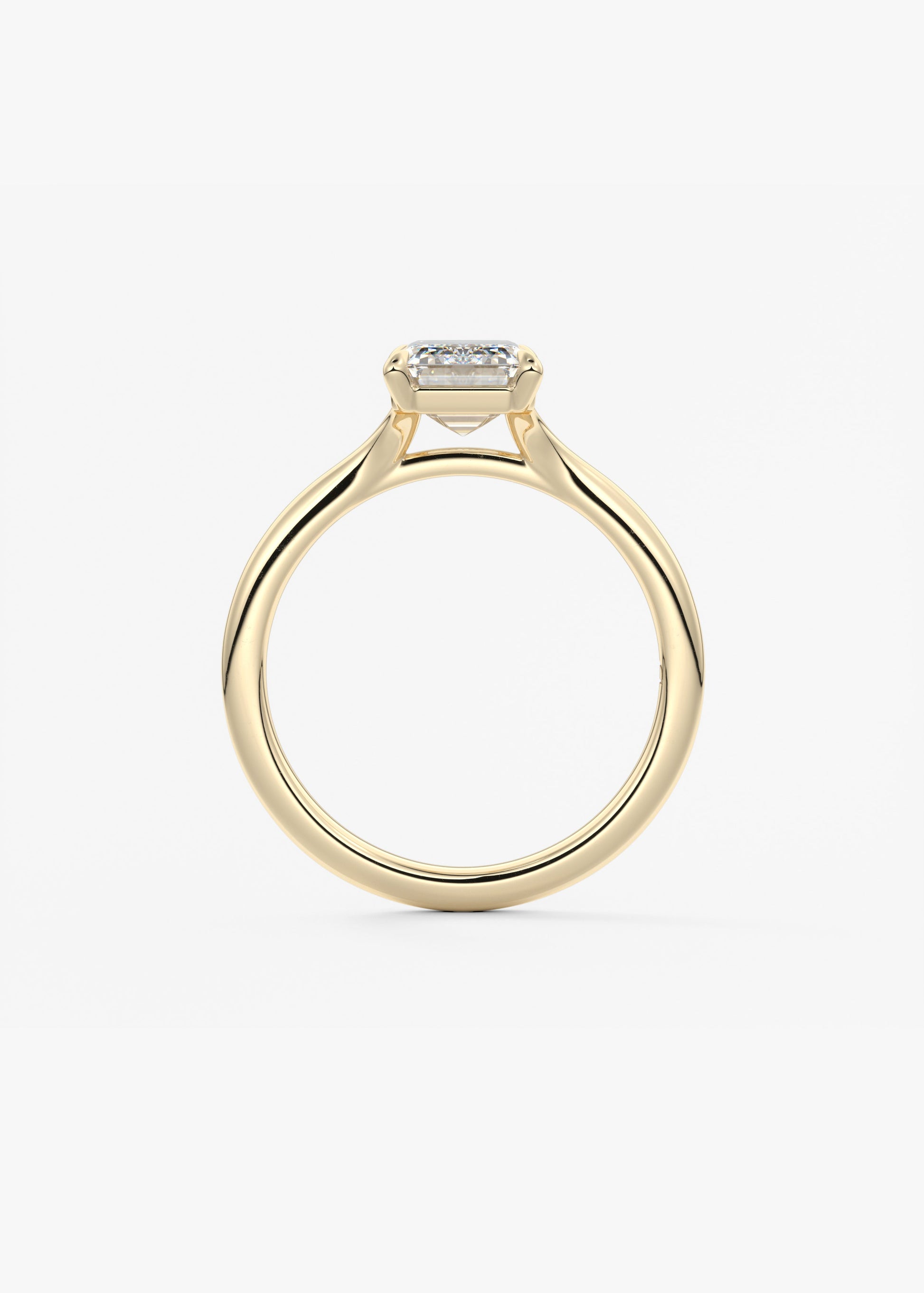Emerald Split Shank Lab Grown Diamond Engagement Ring