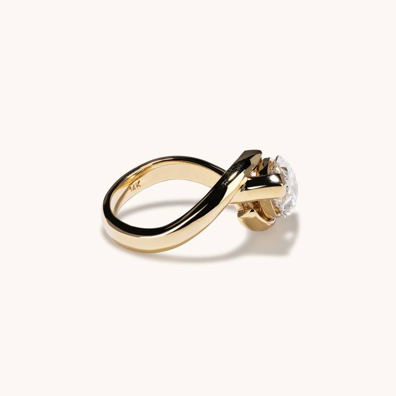 3.02 CT East West Marquise Solitaire Lab Grown Diamond Engagement Ring