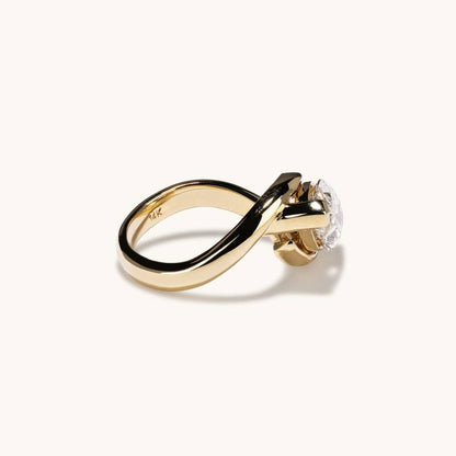 3.02 CT East West Marquise Solitaire Lab Grown Diamond Engagement Ring