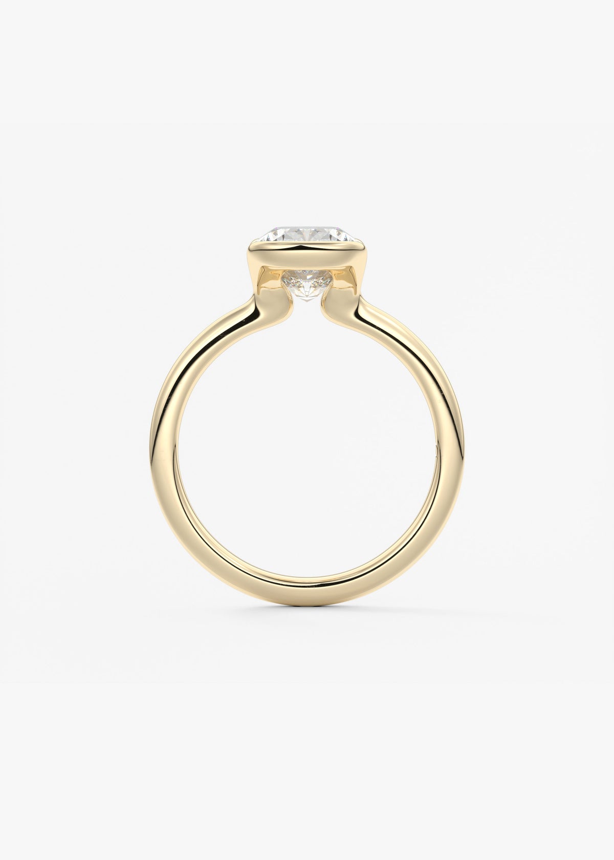 Cushion Half Bezel Lab Grown Diamond Engagement Ring