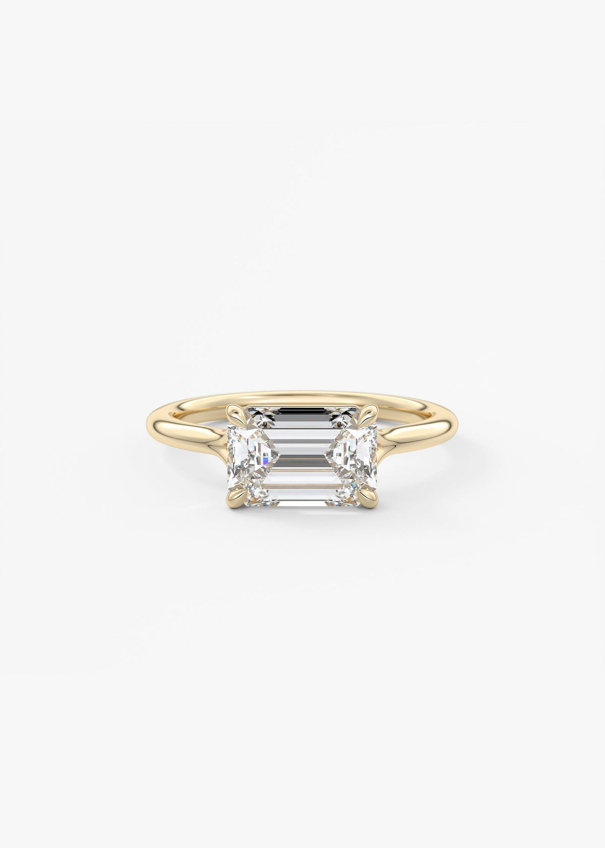 Emerald East West Split Shank Lab Grown Diamond Engagement Ring