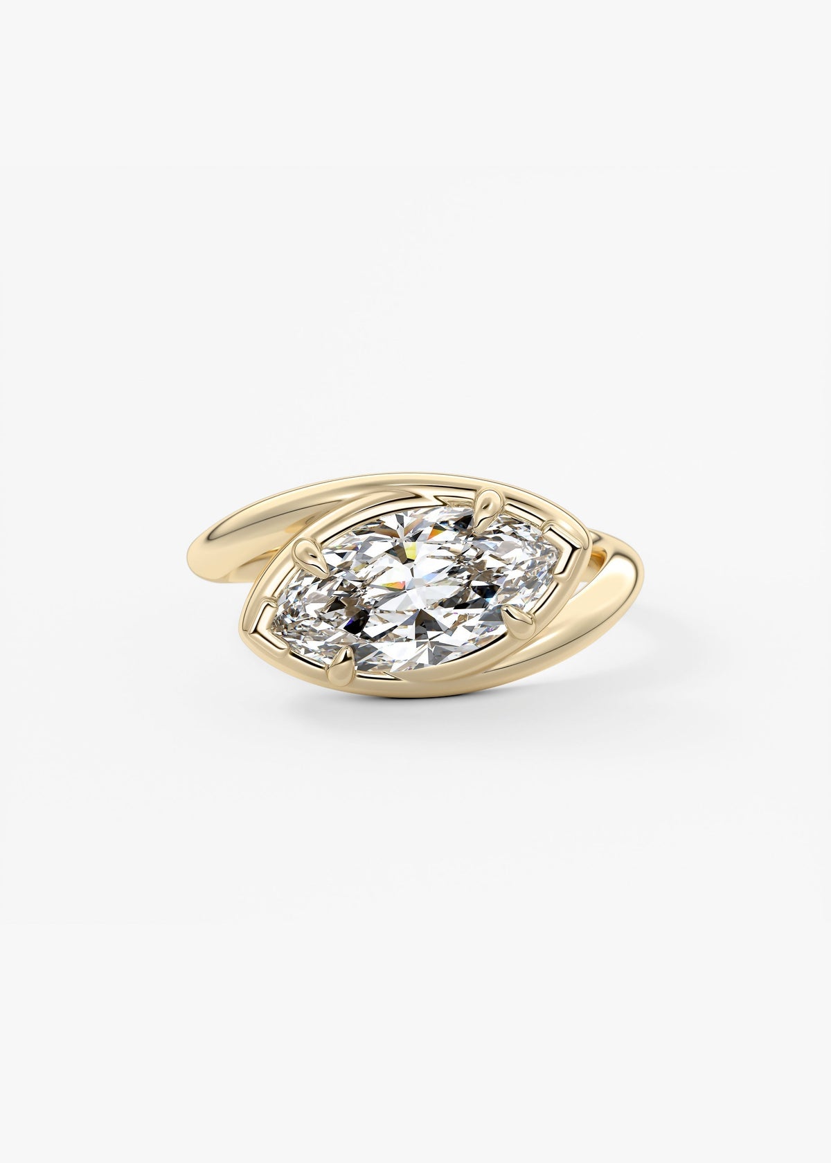 Marquise Swirl Solitaire Lab Grown Diamond Engagement Ring