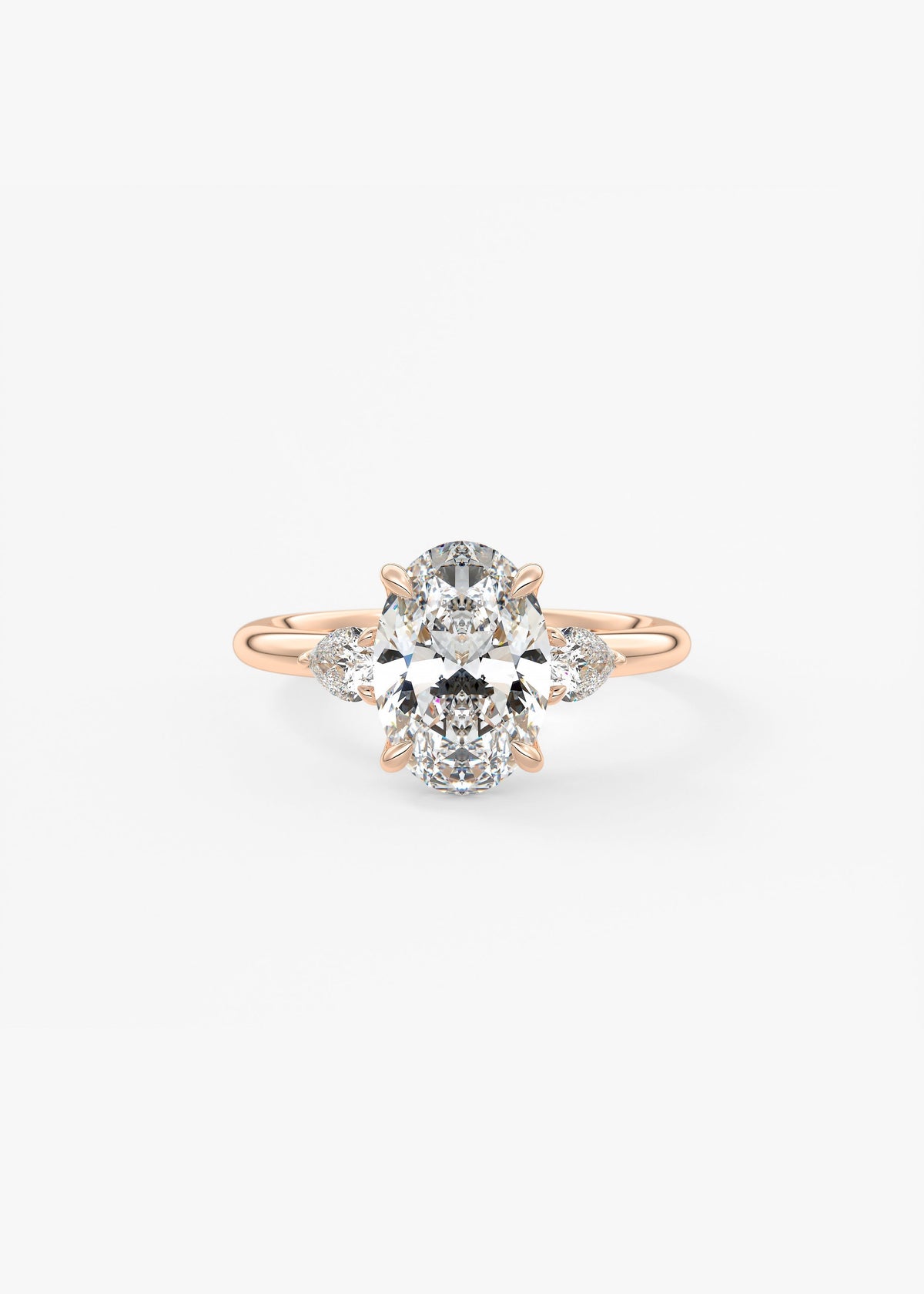 Oval Three Stone Lab Grown Diamond Engagement Ring
