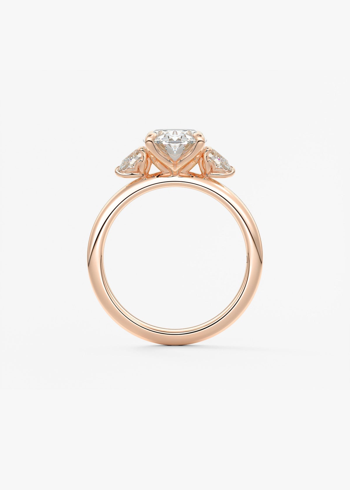 Oval Three Stone Lab Grown Diamond Engagement Ring