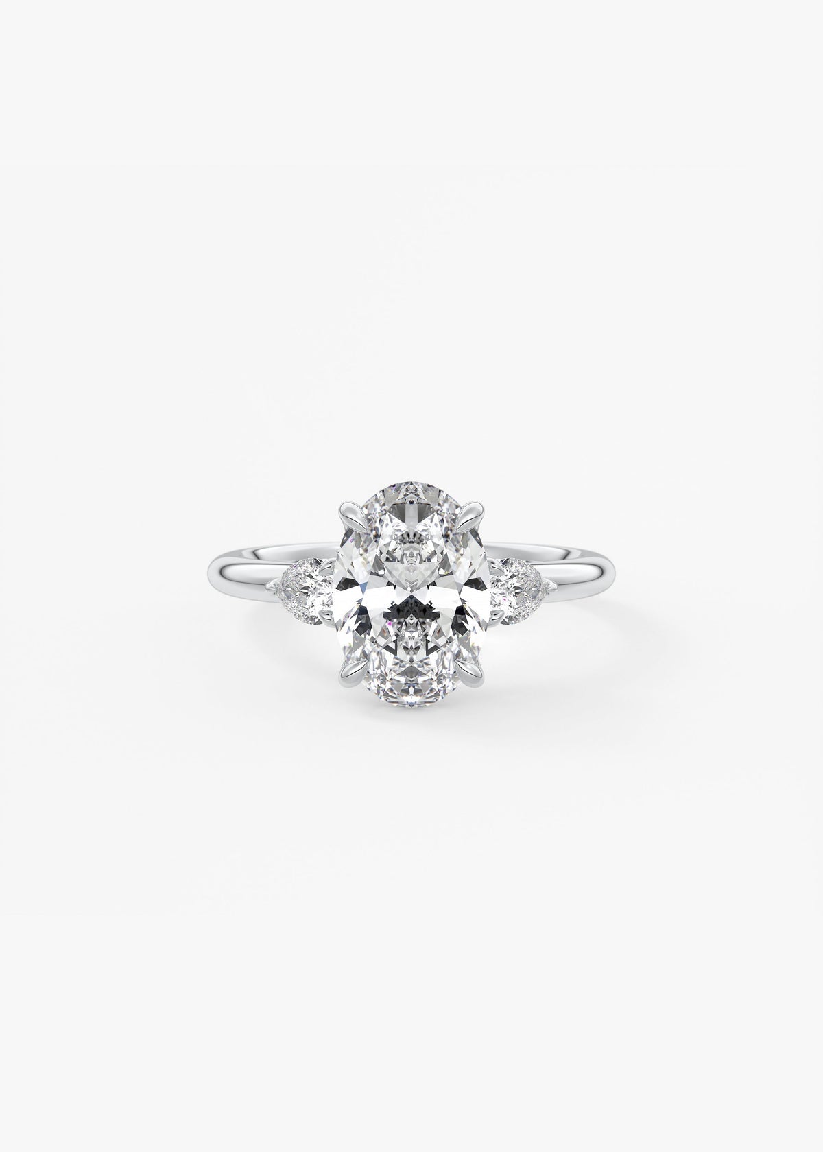 Oval Three Stone Lab Grown Diamond Engagement Ring