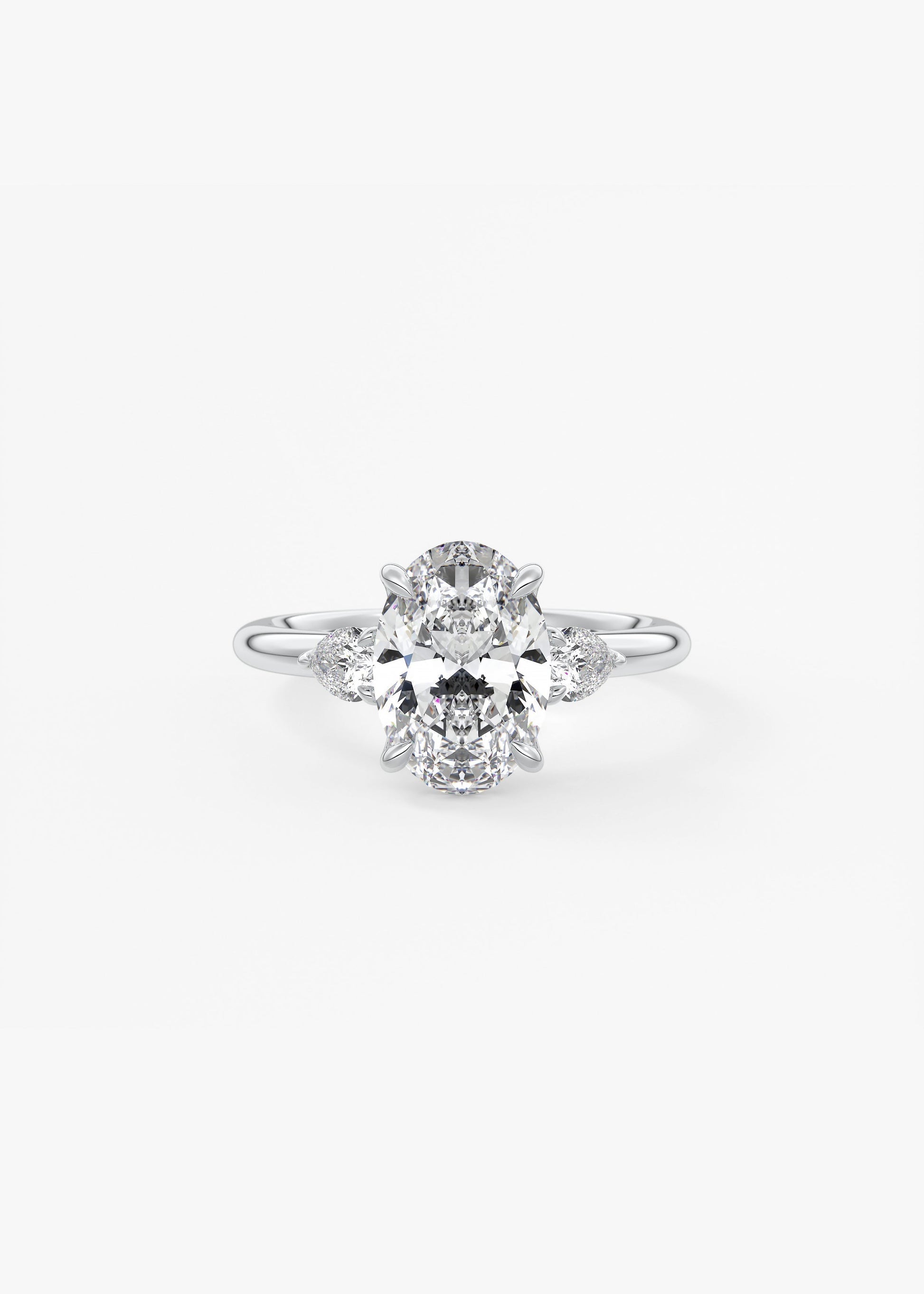 Oval Three Stone Lab Grown Diamond Engagement Ring
