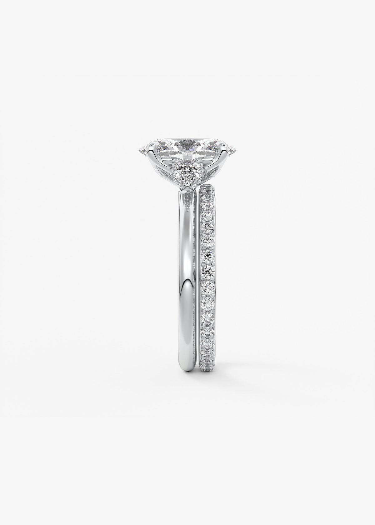 Oval Three Stone Lab Grown Diamond Engagement Ring