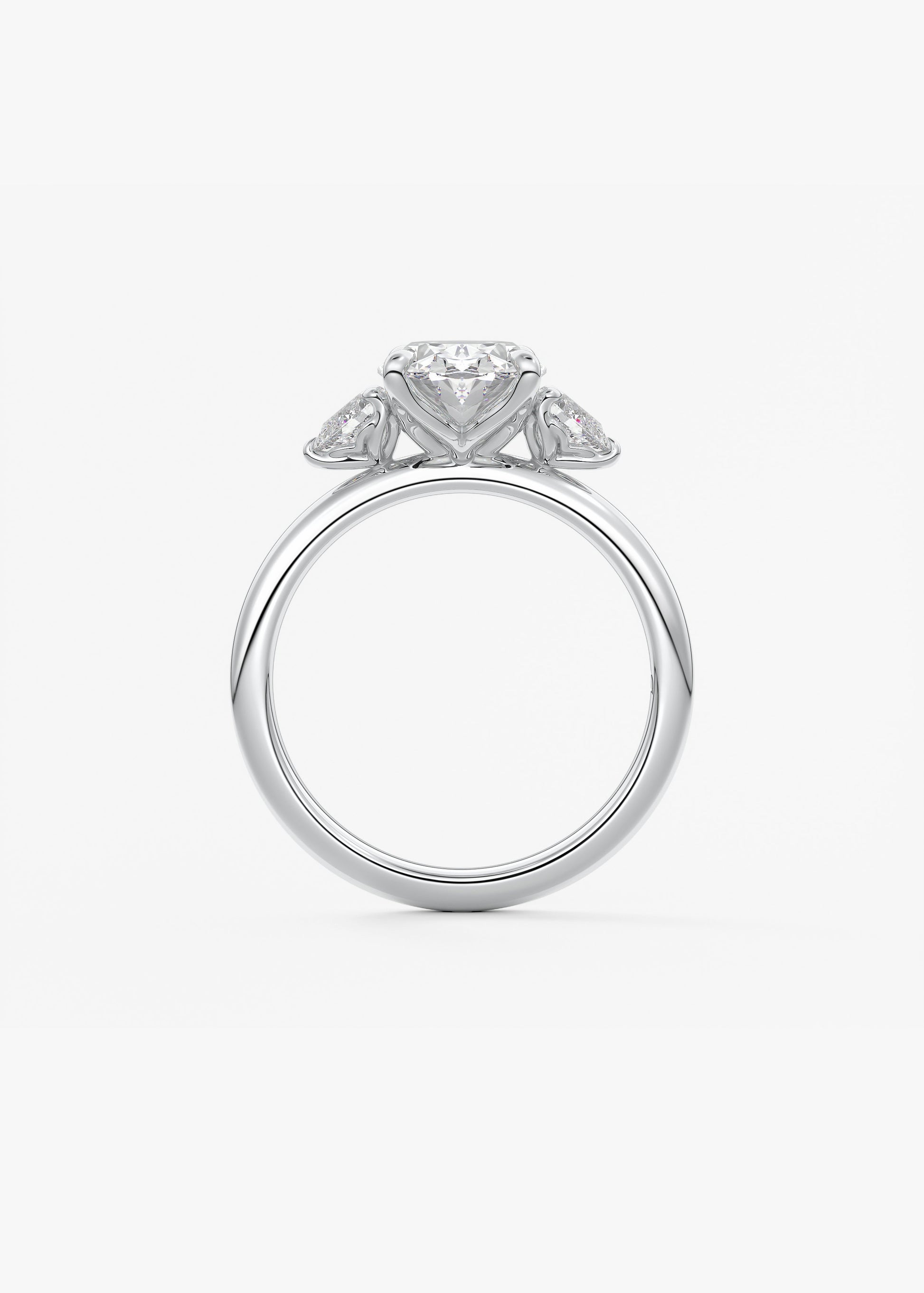 Oval Three Stone Lab Grown Diamond Engagement Ring