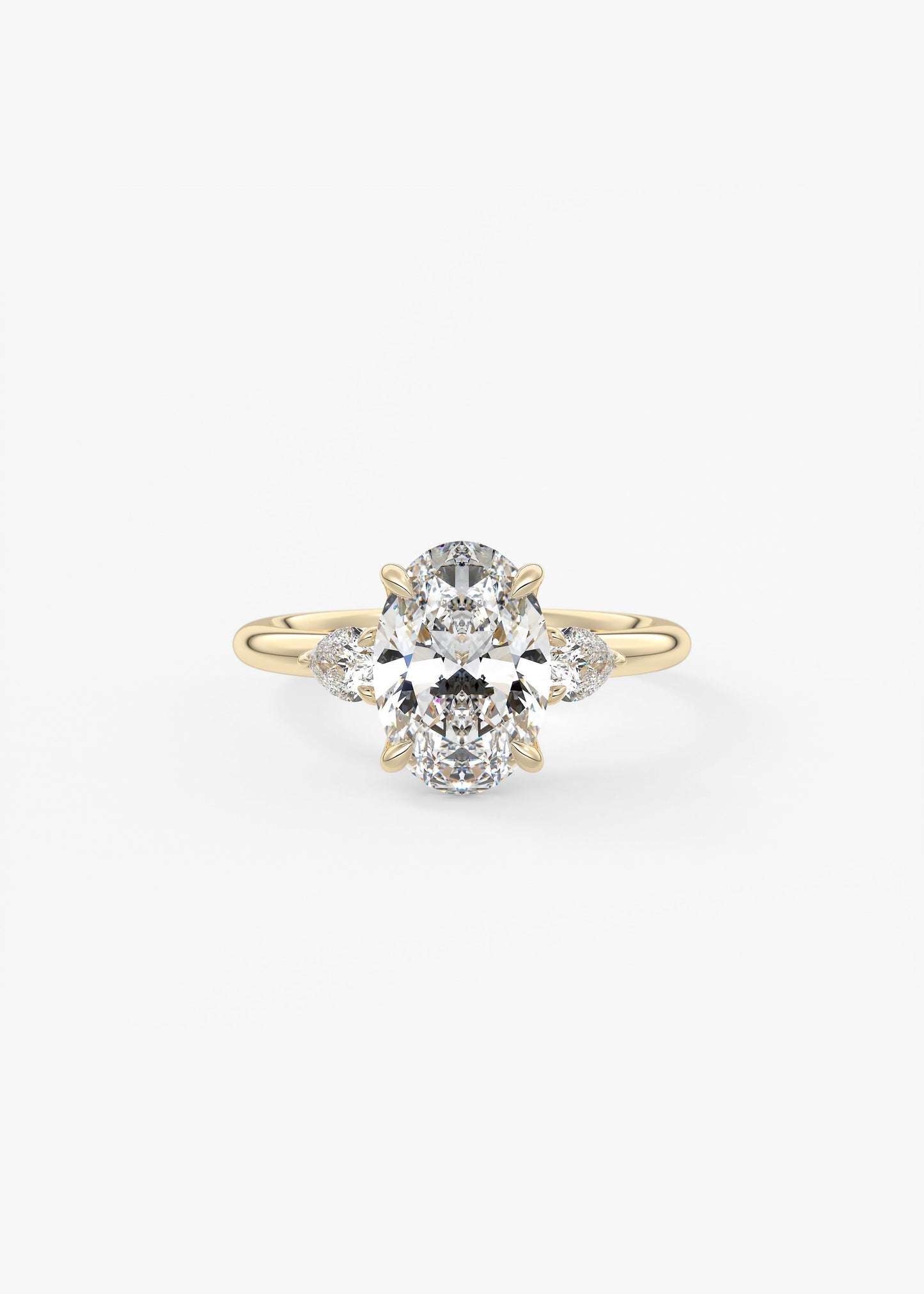 Oval Three Stone Lab Grown Diamond Engagement Ring