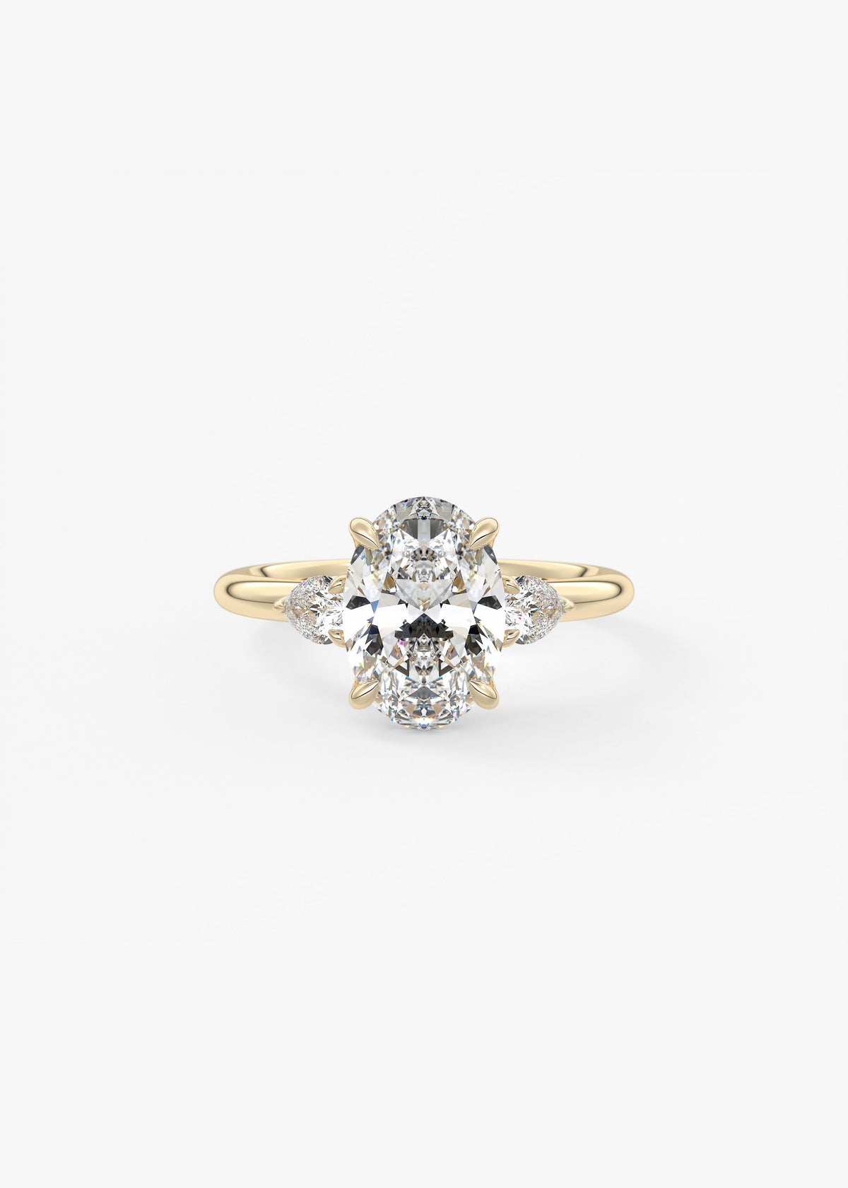 Oval Three Stone Lab Grown Diamond Engagement Ring