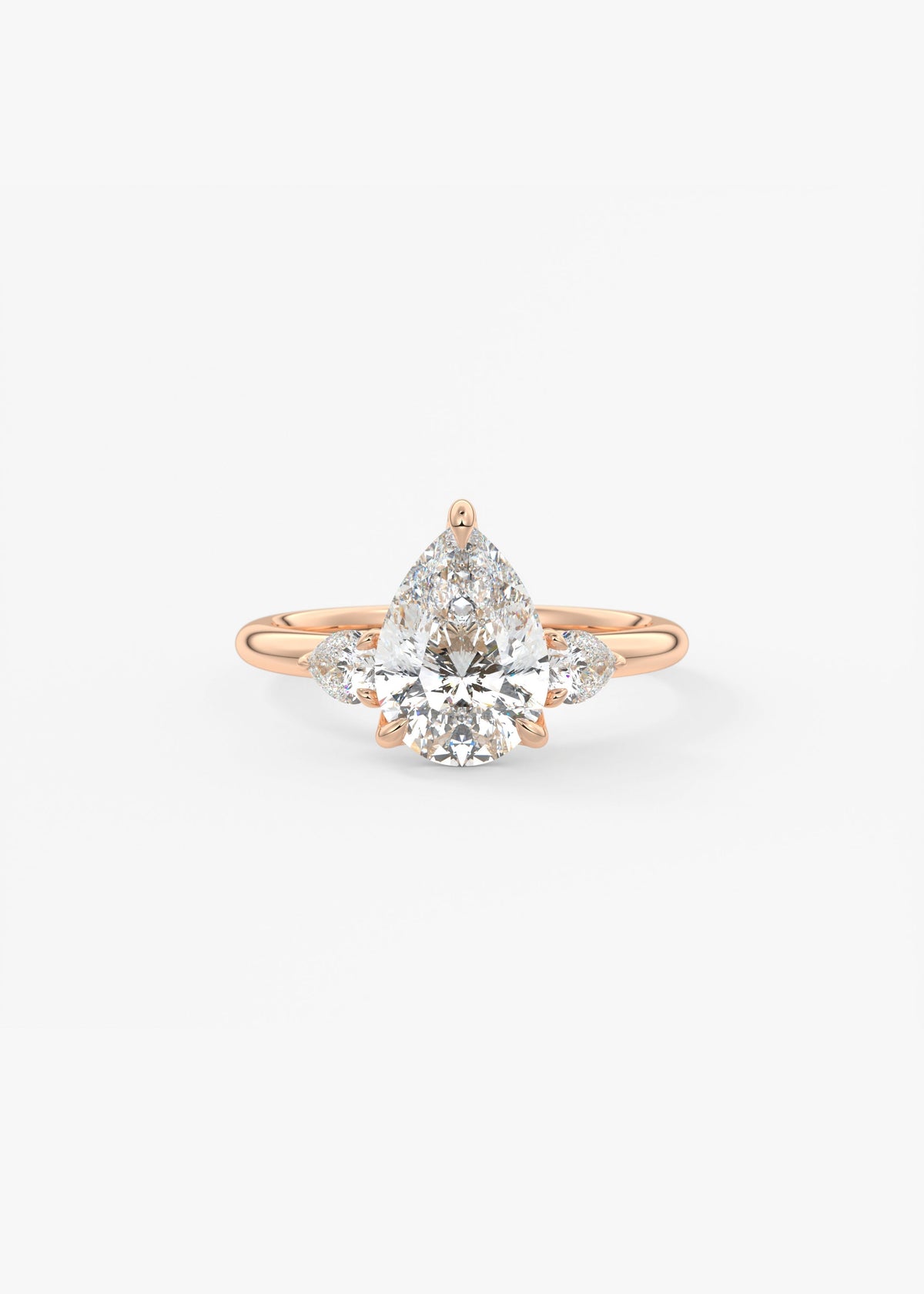 Pear Three Stone Lab Grown Diamond Engagement Ring