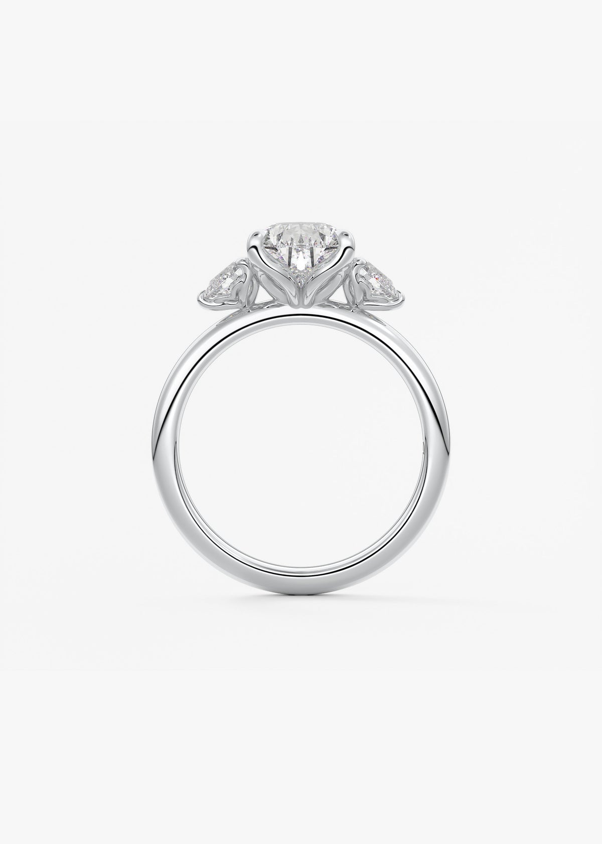 Pear Three Stone Lab Grown Diamond Engagement Ring