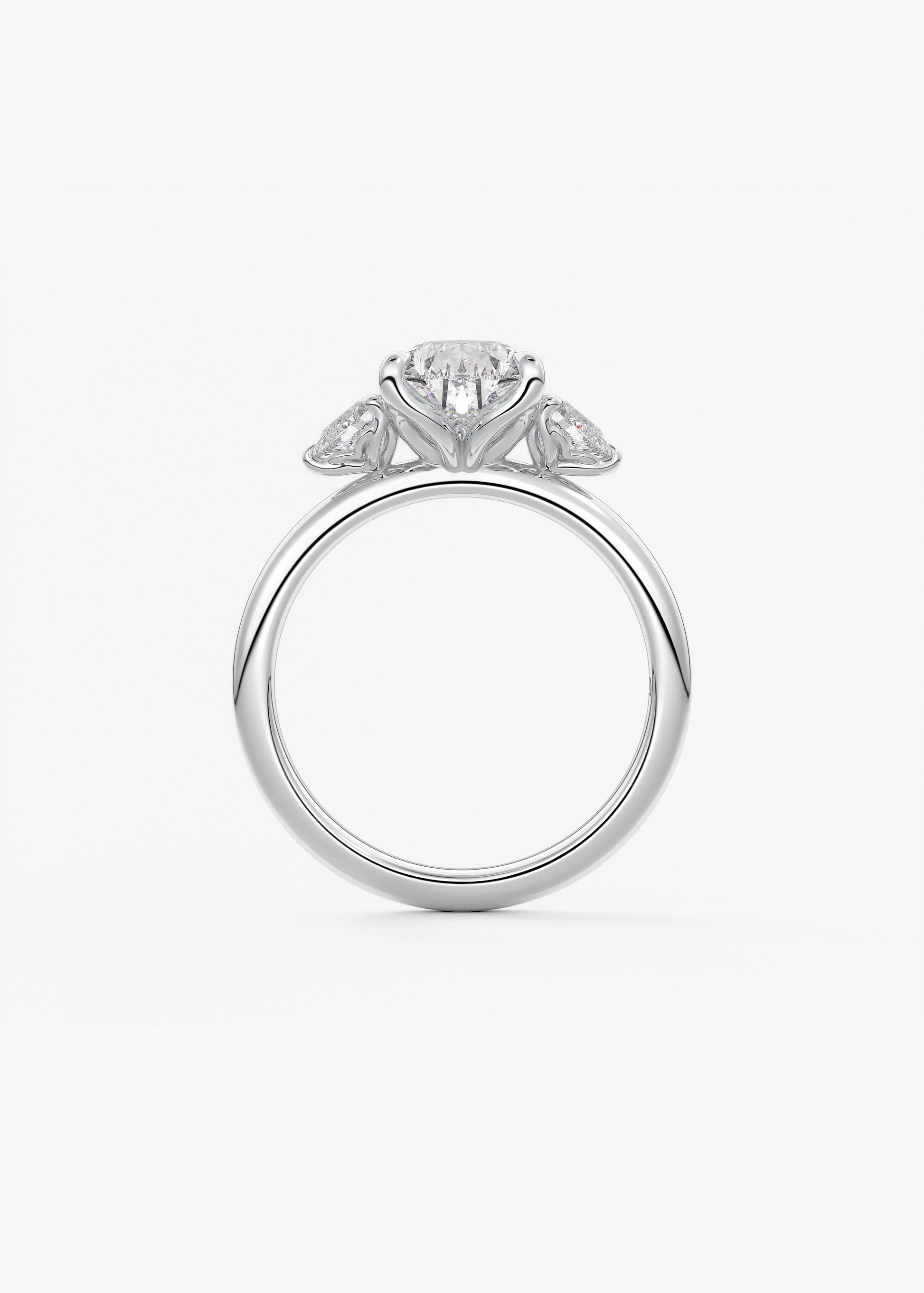 Pear Three Stone Lab Grown Diamond Engagement Ring