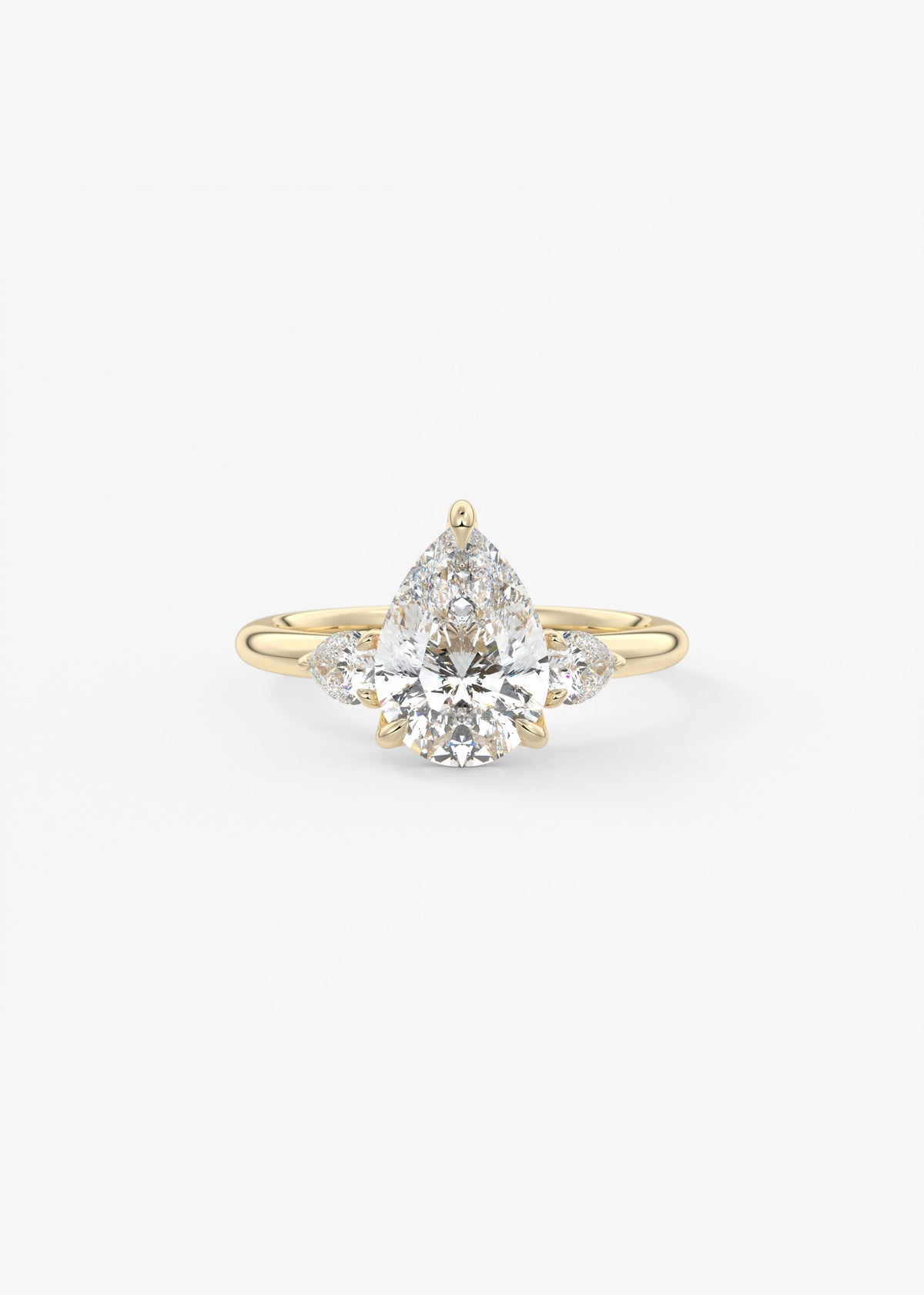 Pear Three Stone Lab Grown Diamond Engagement Ring