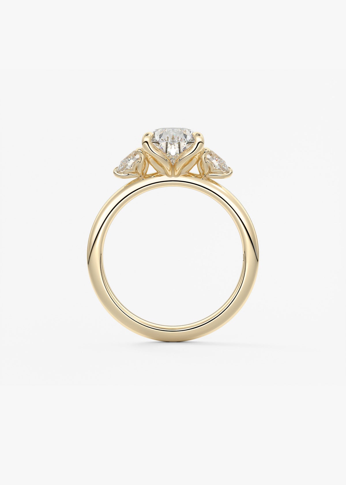 Pear Three Stone Lab Grown Diamond Engagement Ring