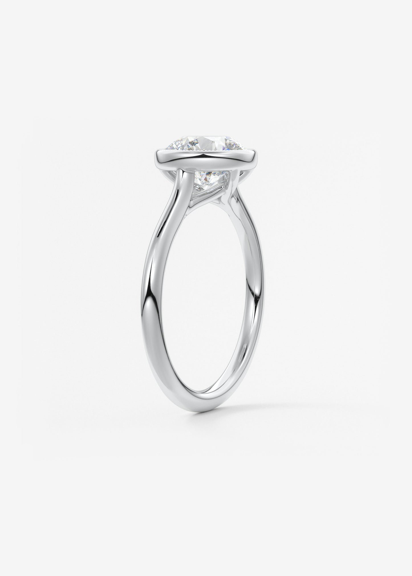 Round Milgrain Bezel Lab Grown Diamond Engagement Ring