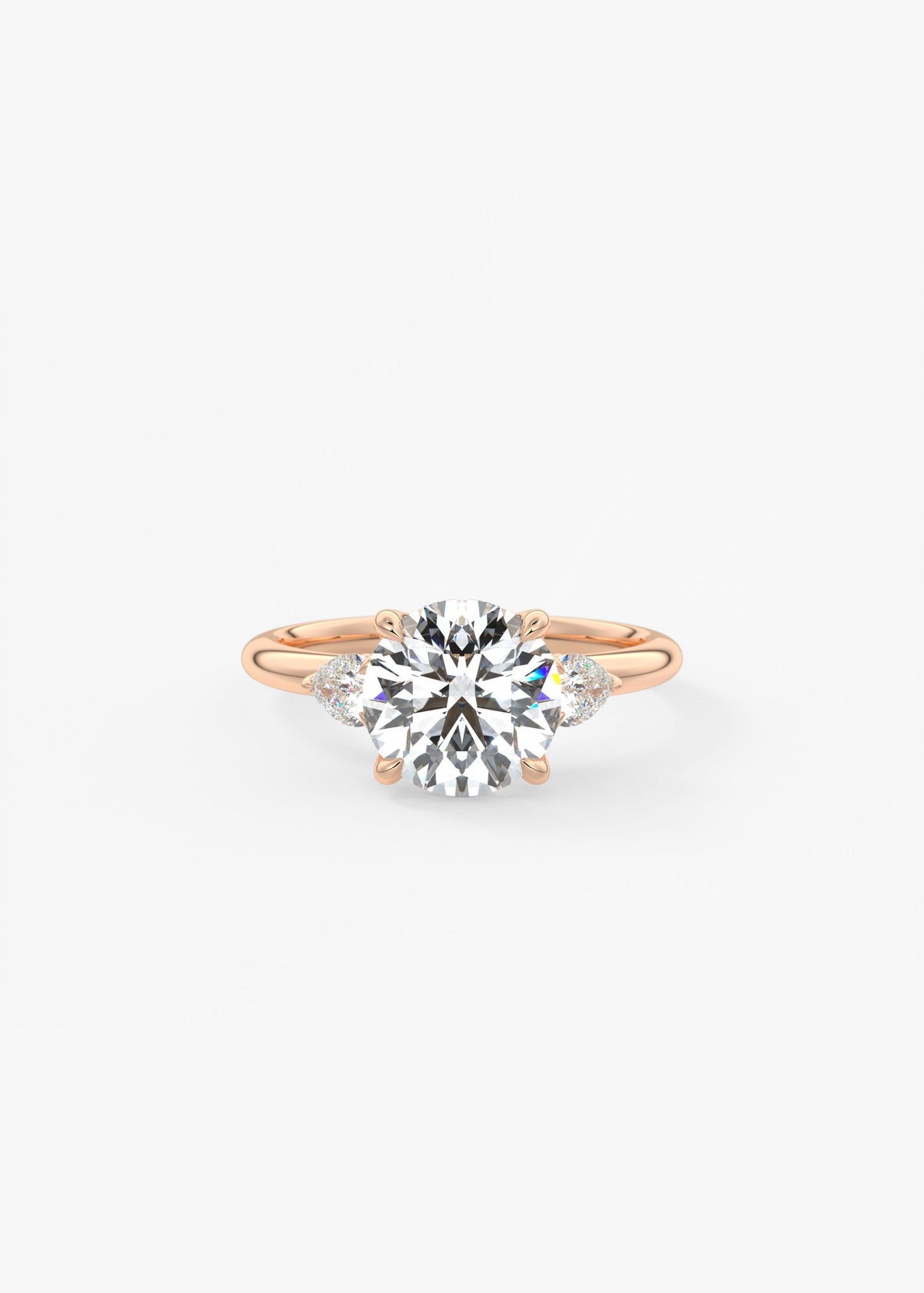 Round Three Stone Lab Grown Diamond Engagement Ring