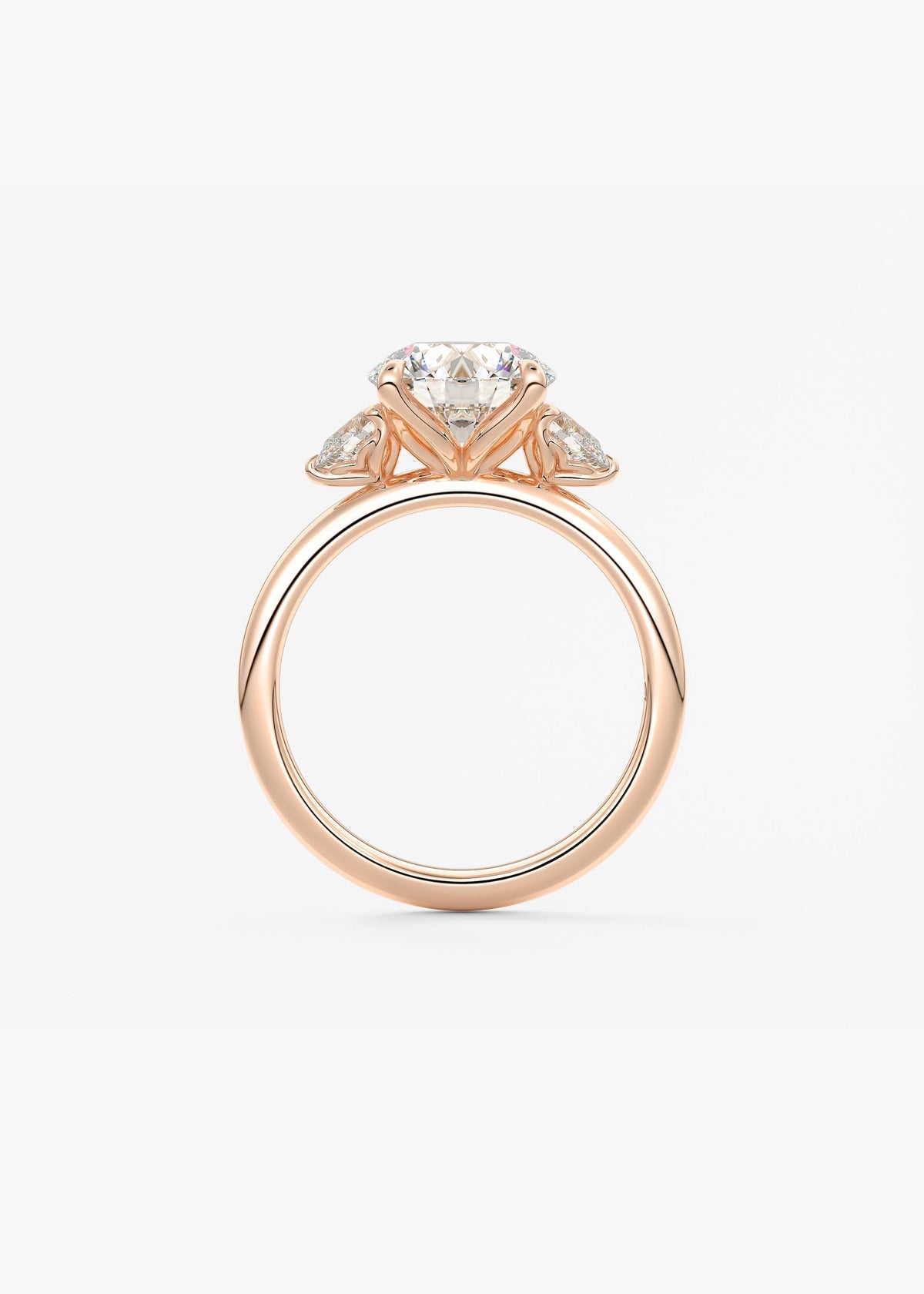Round Three Stone Lab Grown Diamond Engagement Ring