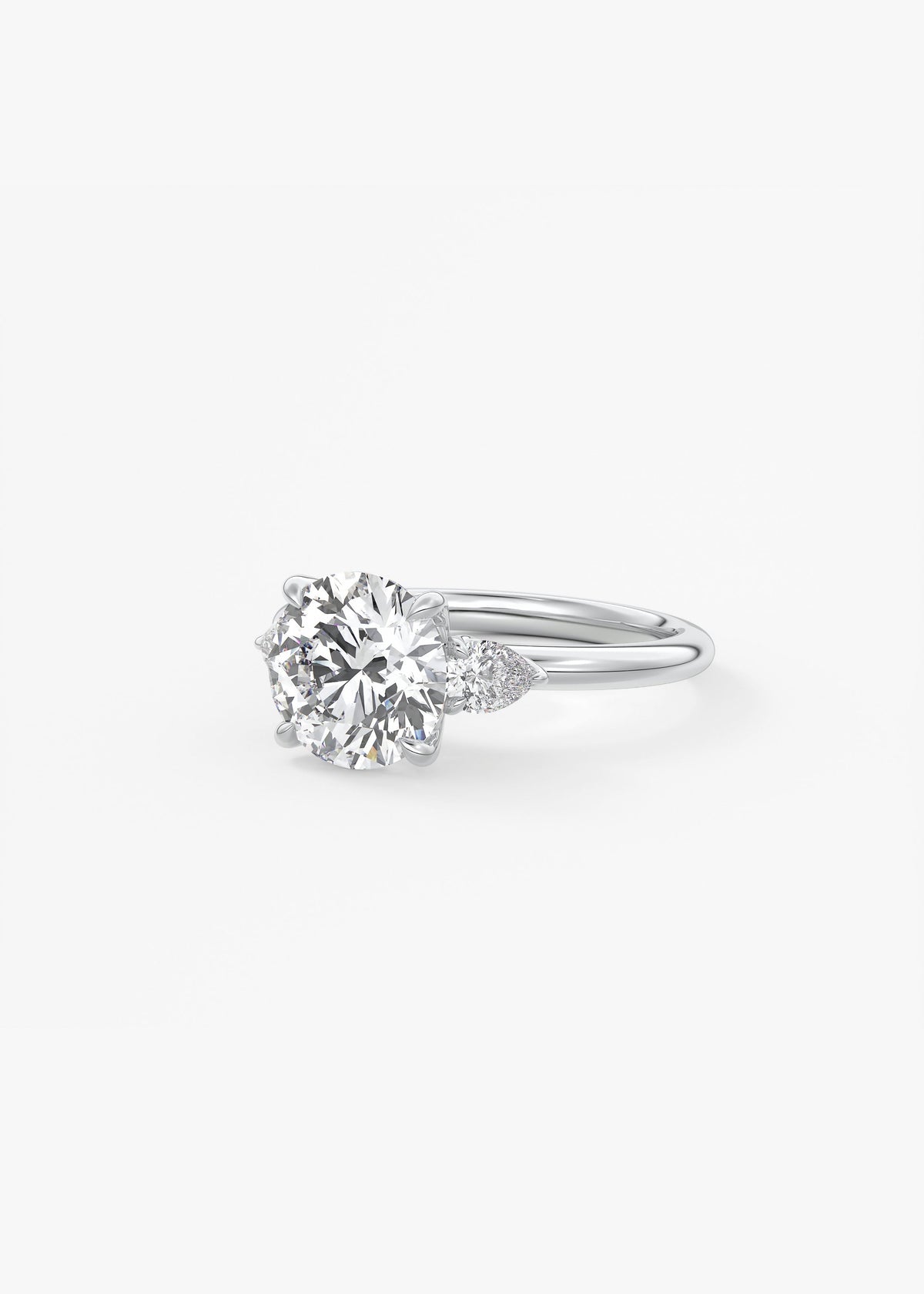 Round Three Stone Lab Grown Diamond Engagement Ring