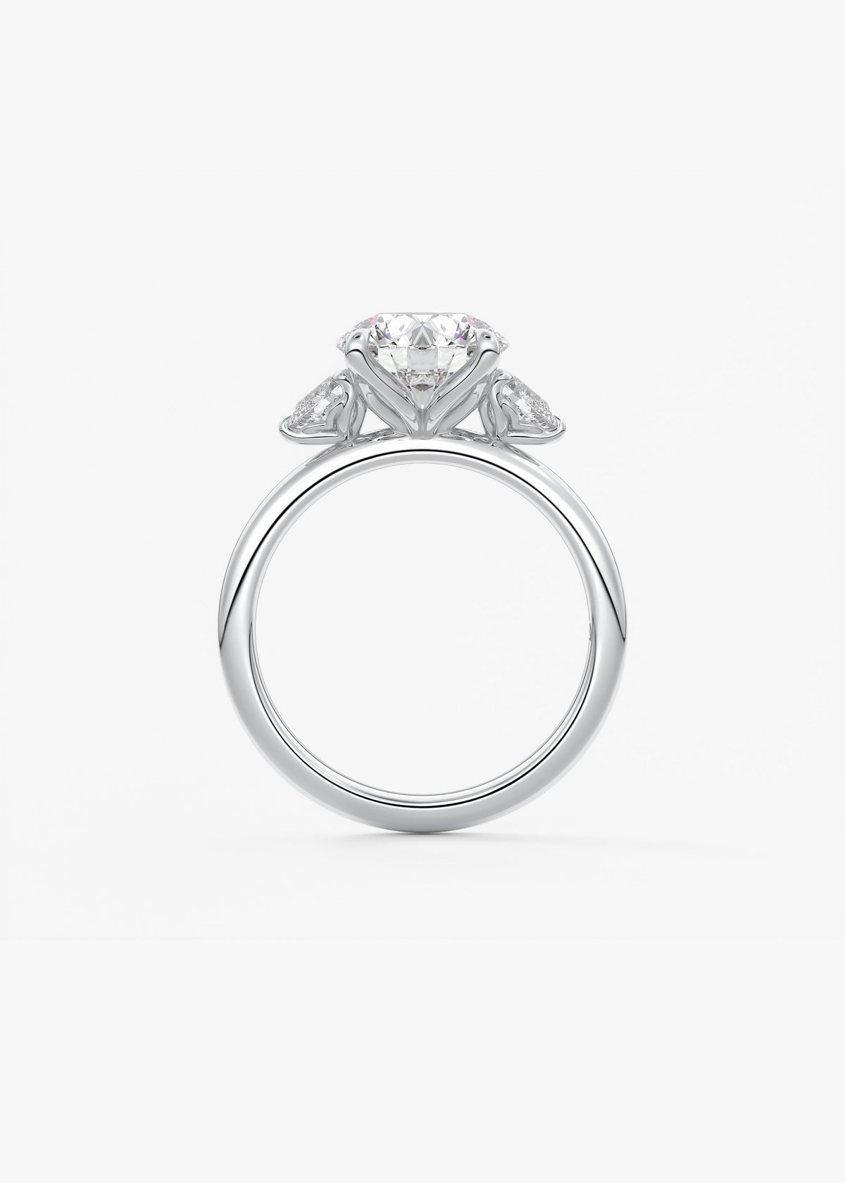 Round Three Stone Lab Grown Diamond Engagement Ring
