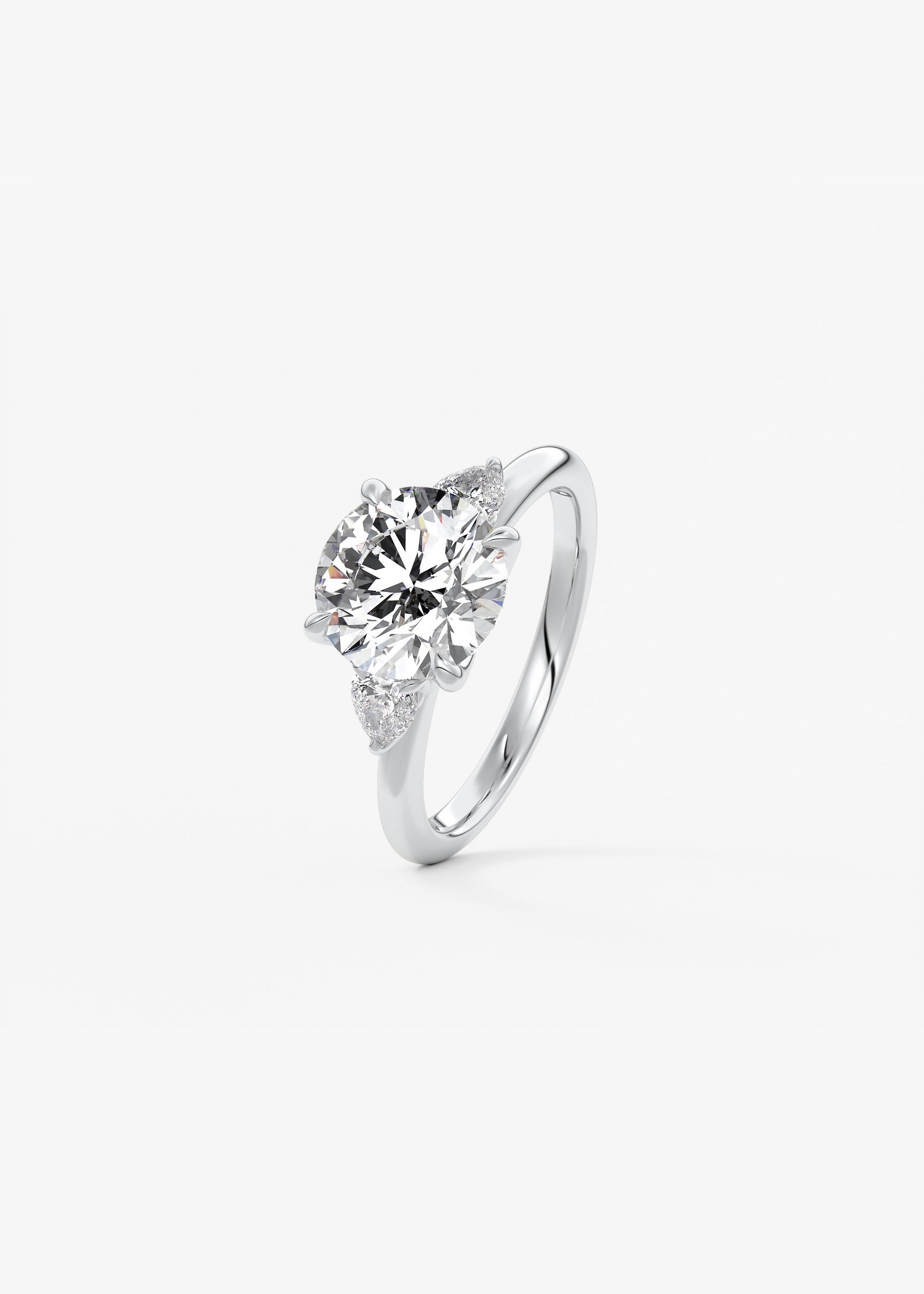 Round Three Stone Lab Grown Diamond Engagement Ring