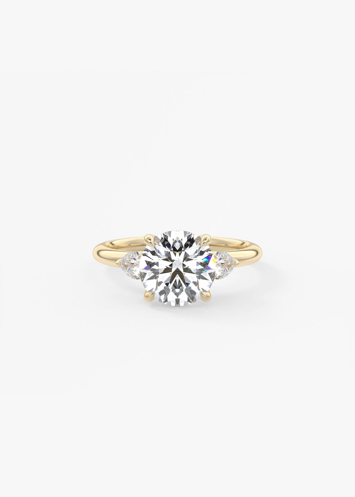 Round Three Stone Lab Grown Diamond Engagement Ring