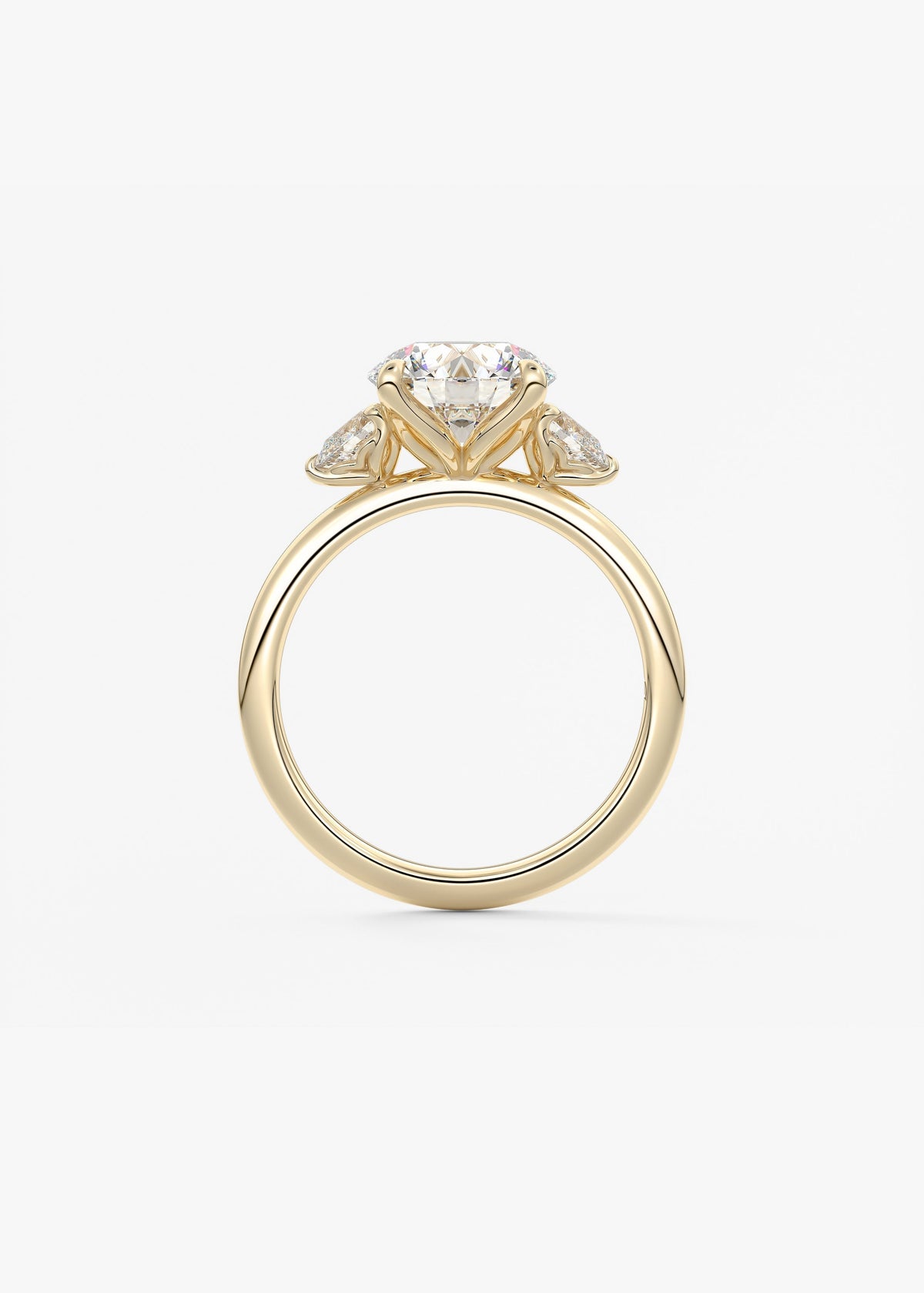 Round Three Stone Lab Grown Diamond Engagement Ring
