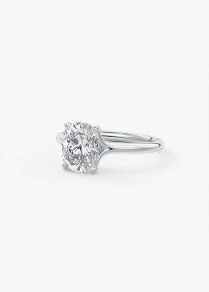 Elongated Cushion Split Shank Lab Grown Diamond Engagement Ring