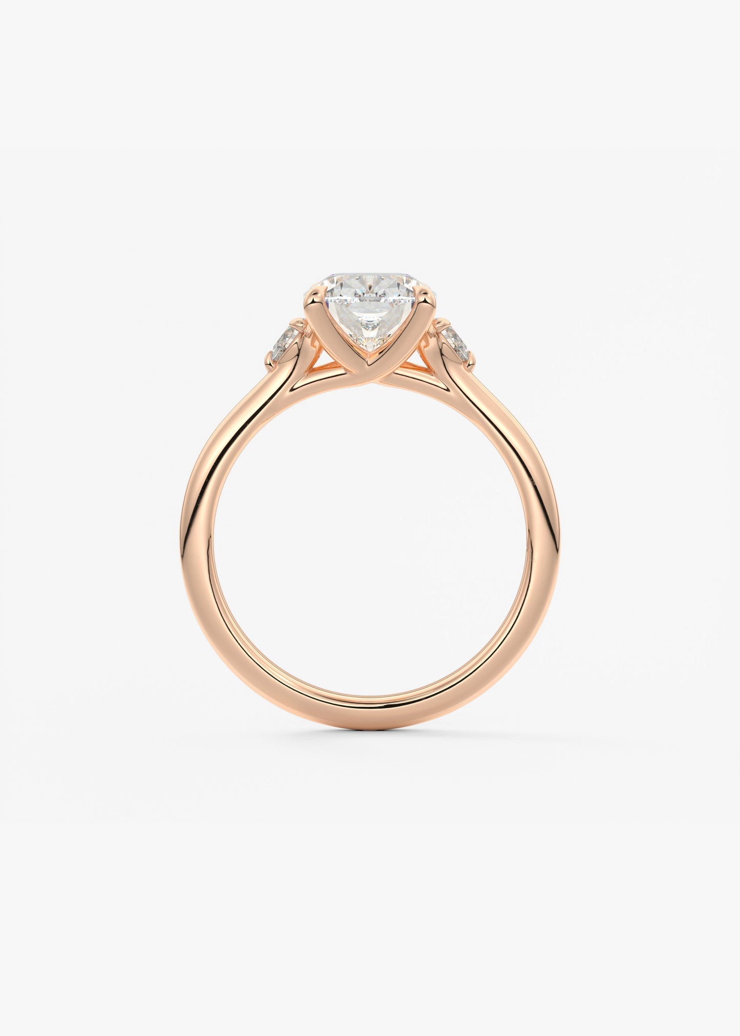 Elongated Cushion Three Stone Lab Grown Diamond Engagement Ring