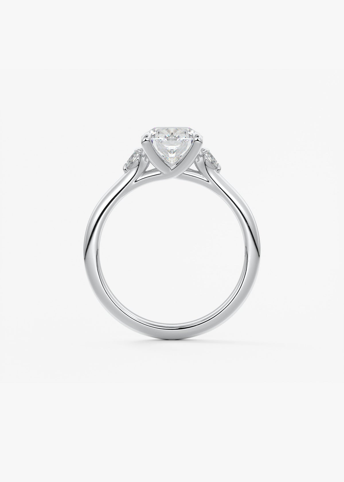 Elongated Cushion Three Stone Lab Grown Diamond Engagement Ring