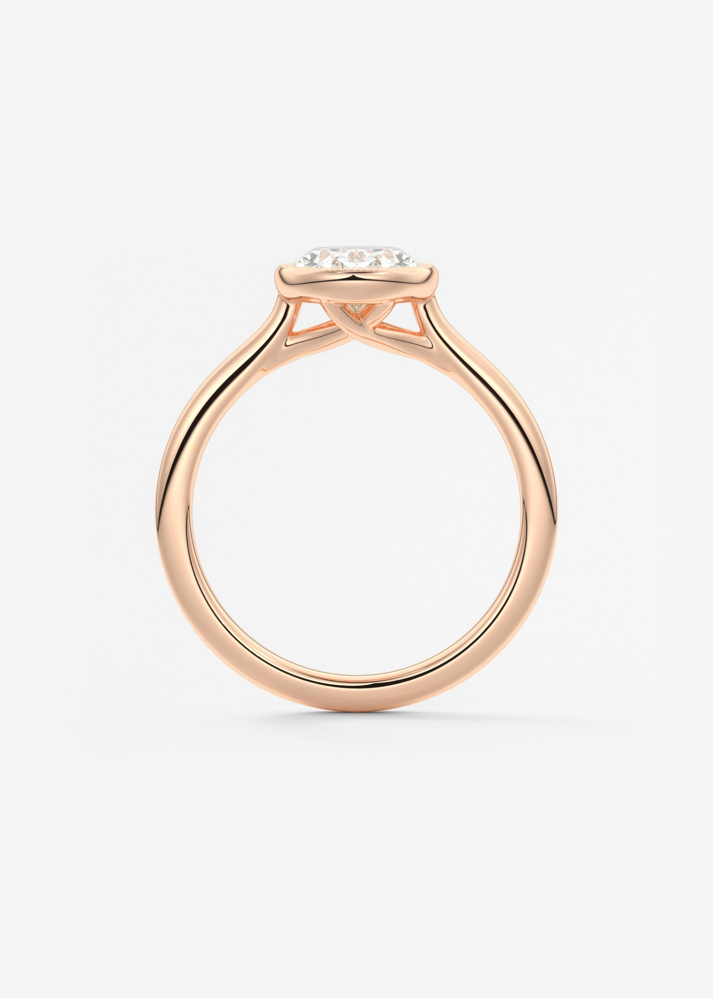 Oval Milgrain Bezel Lab Grown Diamond Engagement Ring