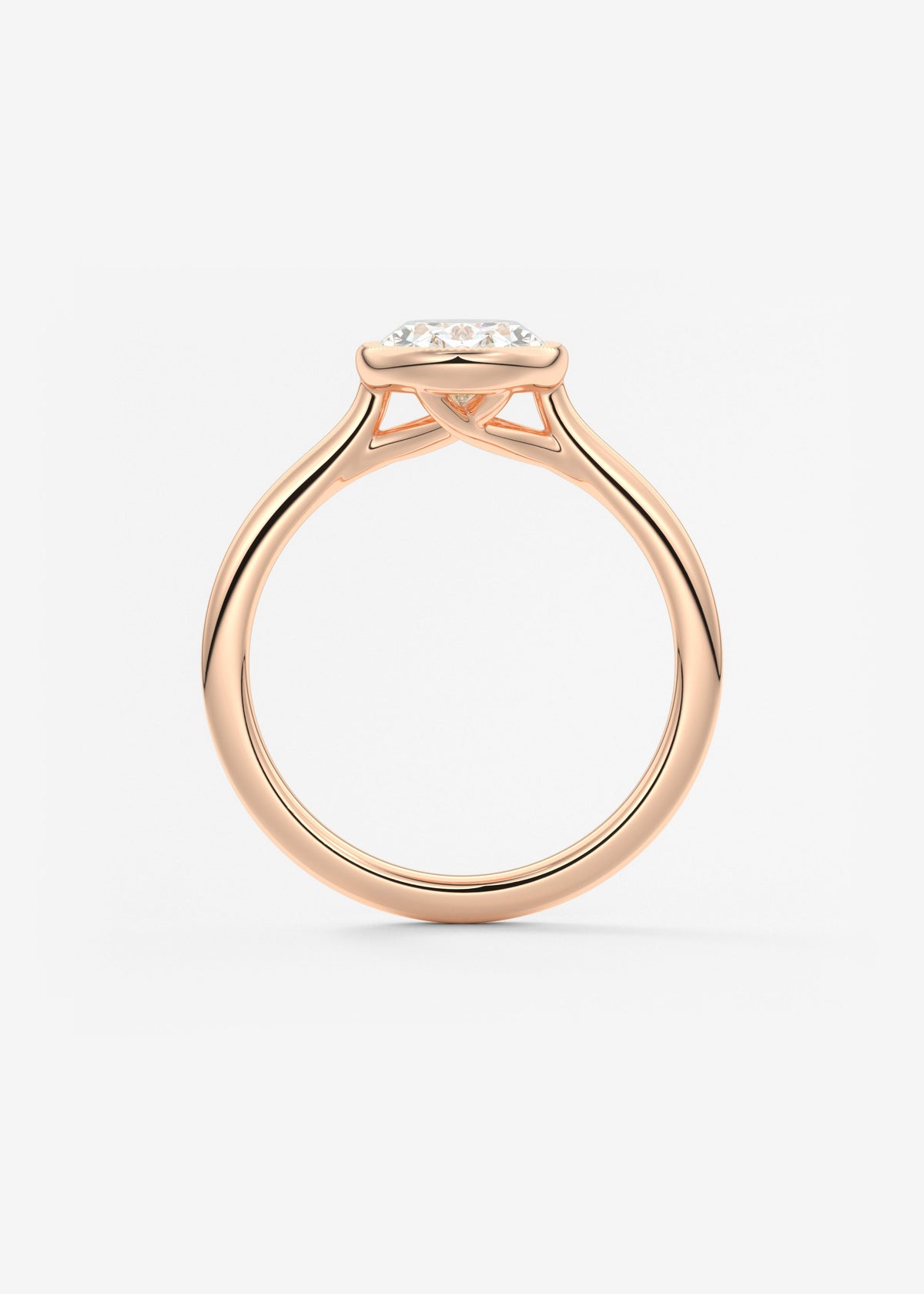 Oval Milgrain Bezel Lab Grown Diamond Engagement Ring