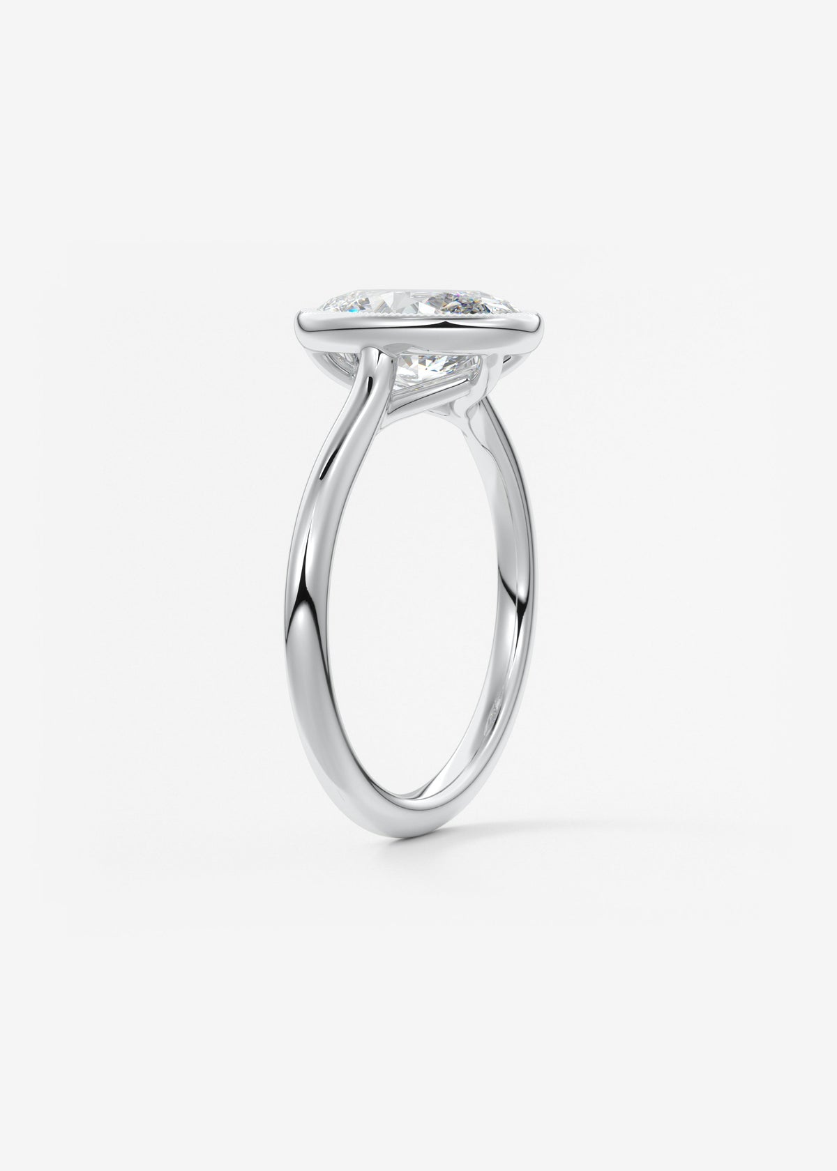 Oval Milgrain Bezel Lab Grown Diamond Engagement Ring