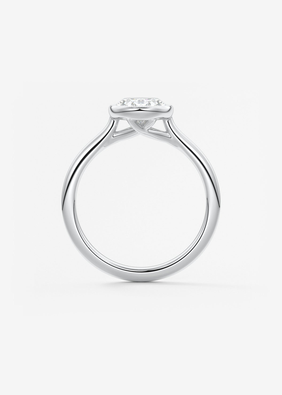 Oval Milgrain Bezel Lab Grown Diamond Engagement Ring