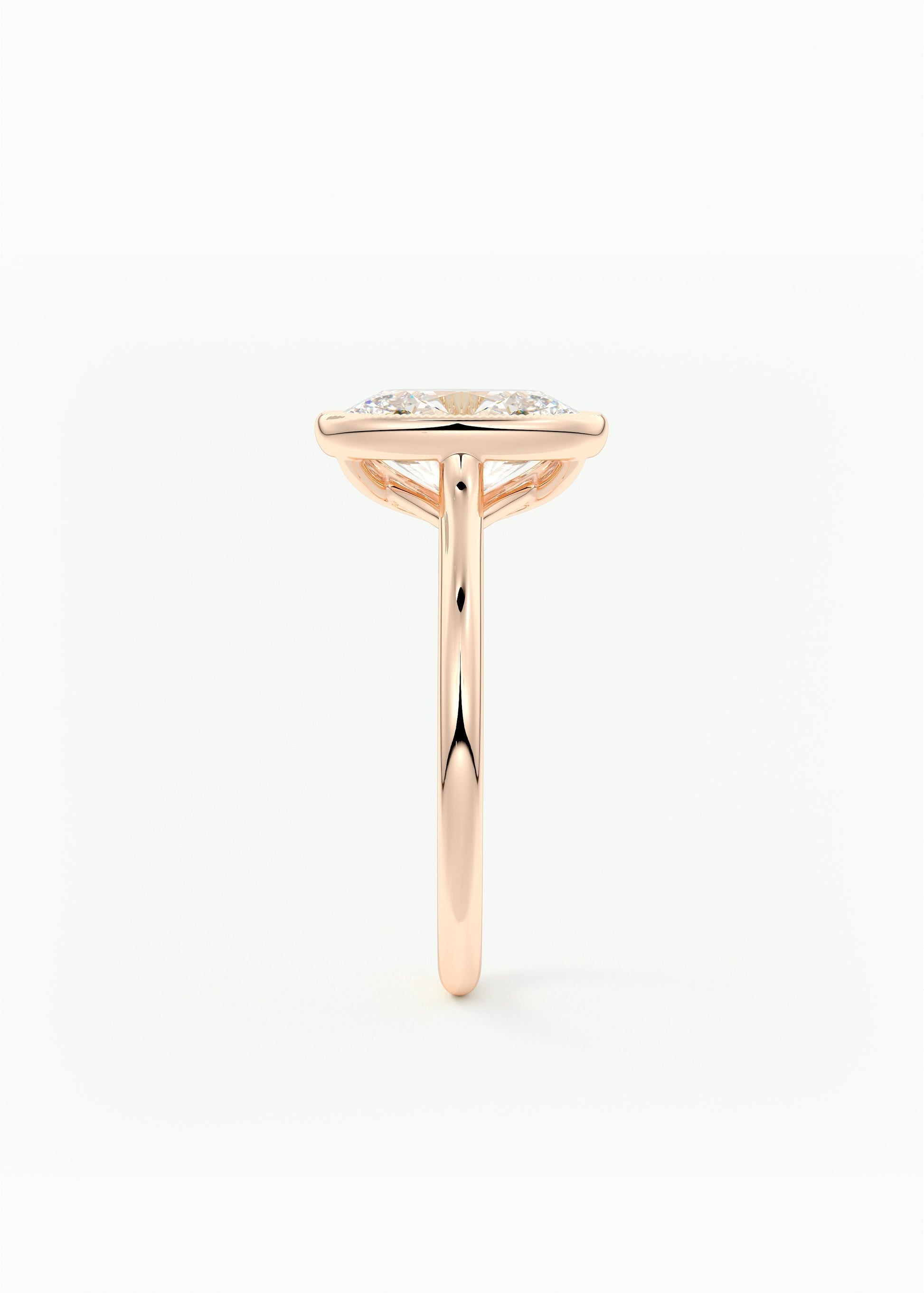 Oval Milgrain Bezel Lab Grown Diamond Engagement Ring