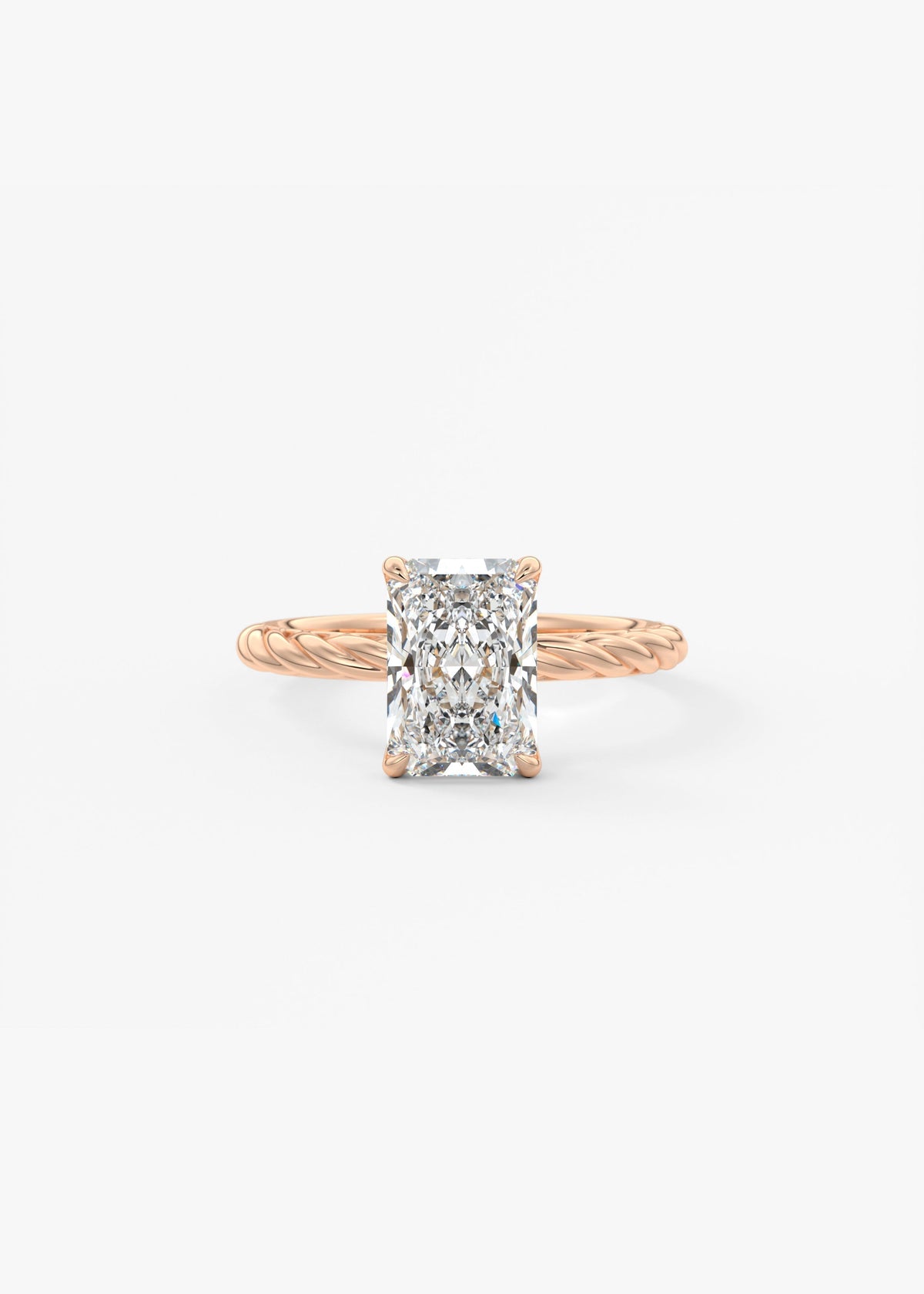 Radiant Twisted Multi Stones Lab Grown Diamond Engagement Ring