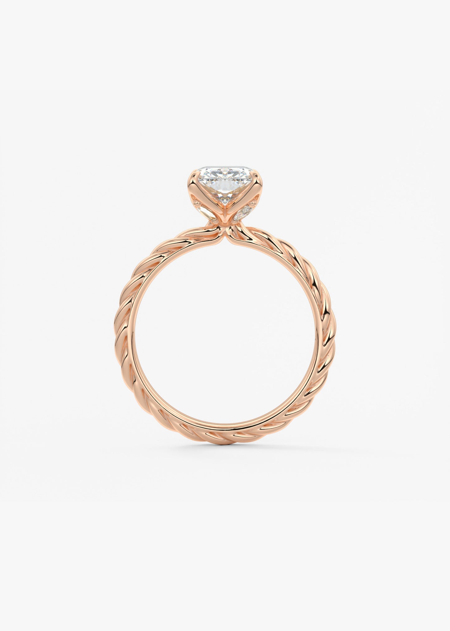 Radiant Twisted Multi Stones Lab Grown Diamond Engagement Ring