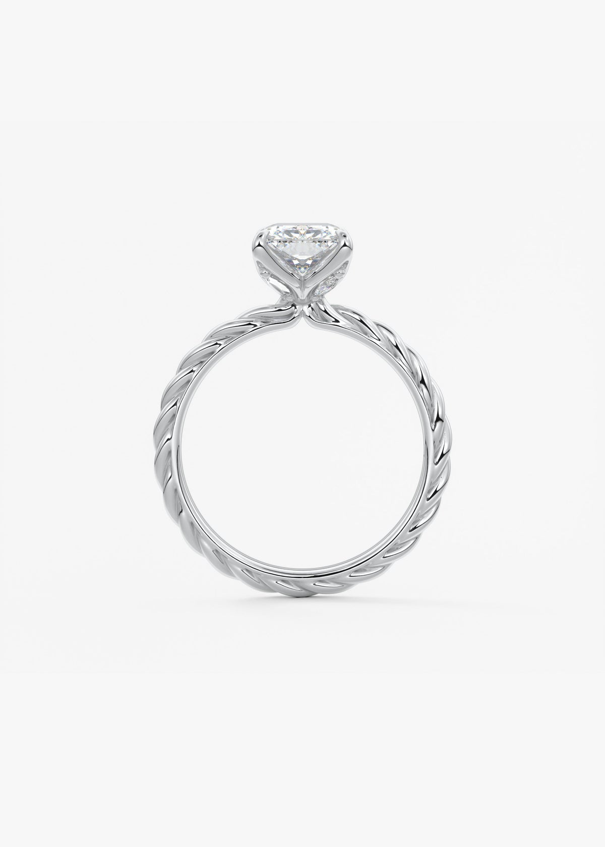 Radiant Twisted Multi Stones Lab Grown Diamond Engagement Ring