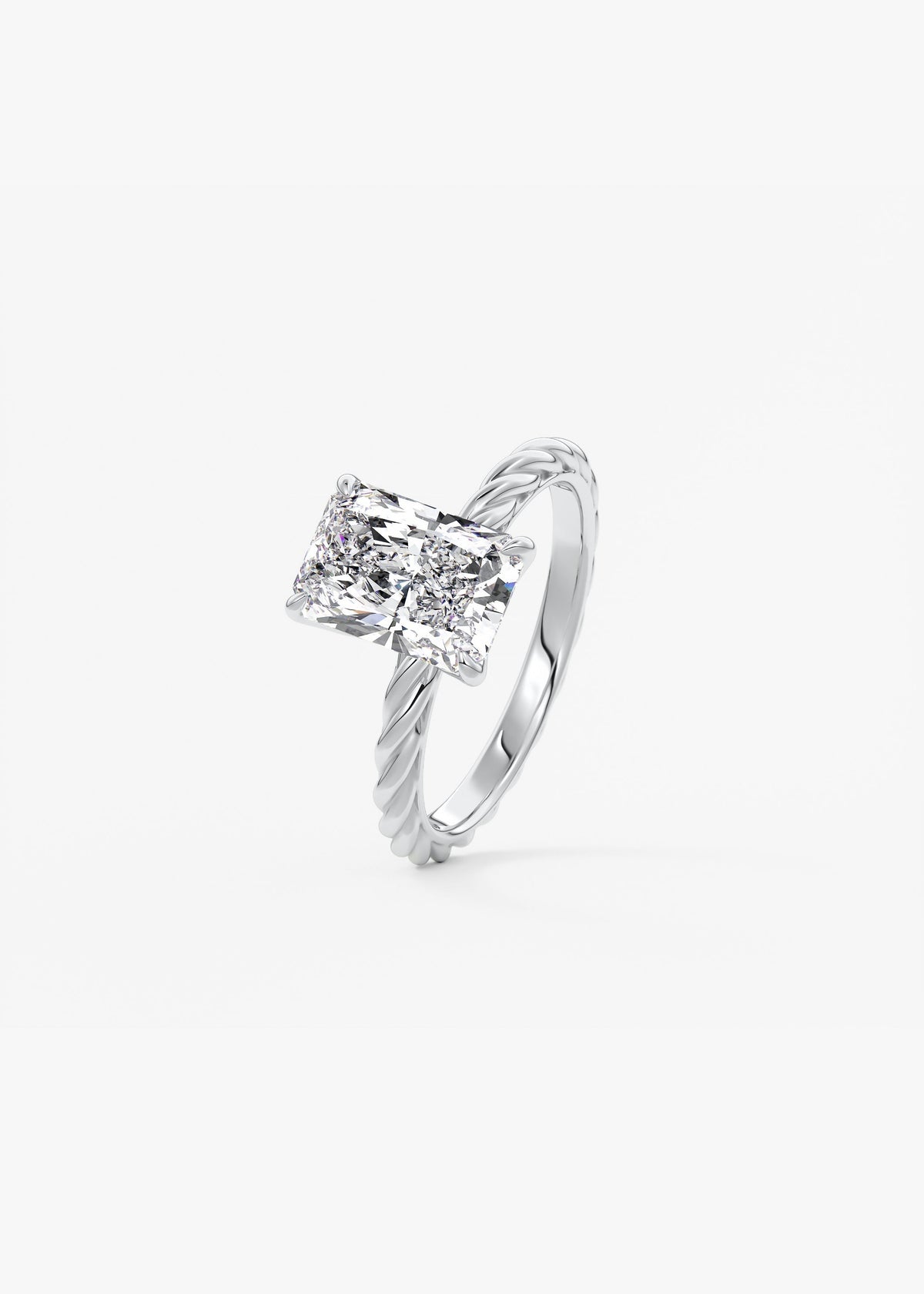 Radiant Twisted Multi Stones Lab Grown Diamond Engagement Ring